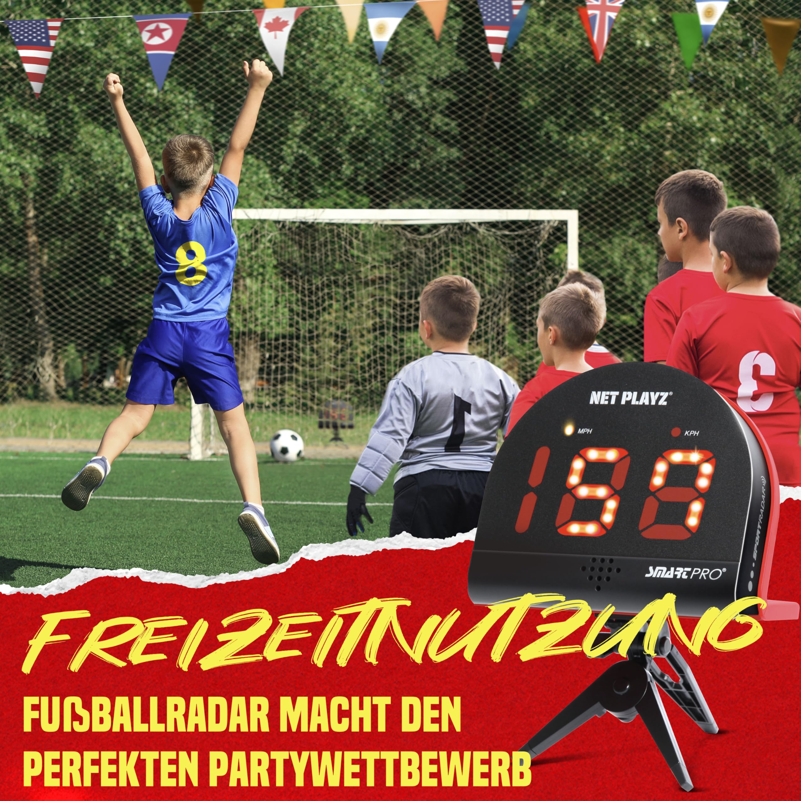 NET PLAYZ Fußball Geschenke Trainingsgeräte und Ausrüstung – Radar | Geschwindigkeitsmessgerät, Hightech-Gadgets und Ausrüstung für Fußballspieler