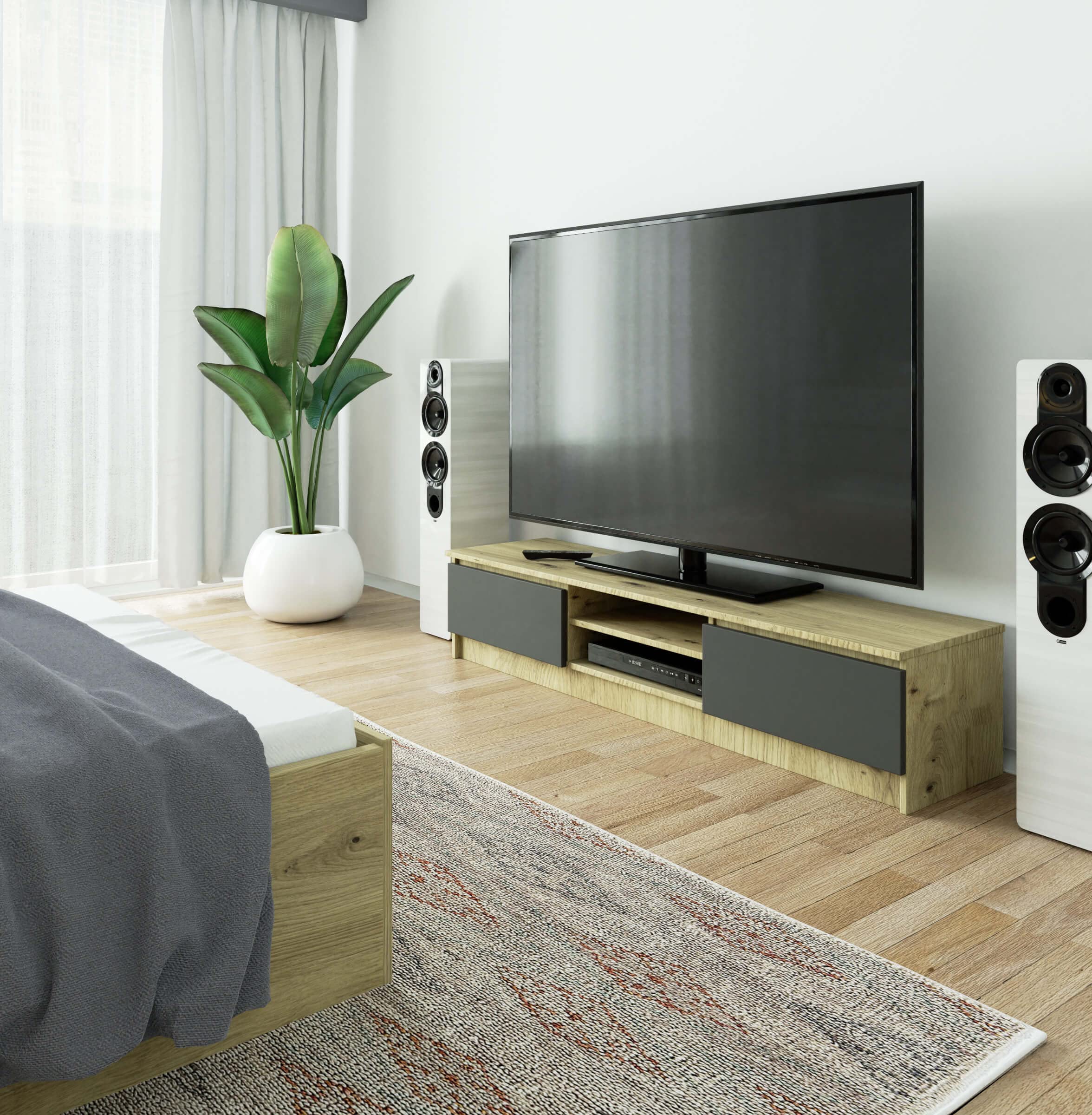 Droomhuis Woonkamer Met Tv ≥ Modern Design TV Meubel / TV Kast Wit