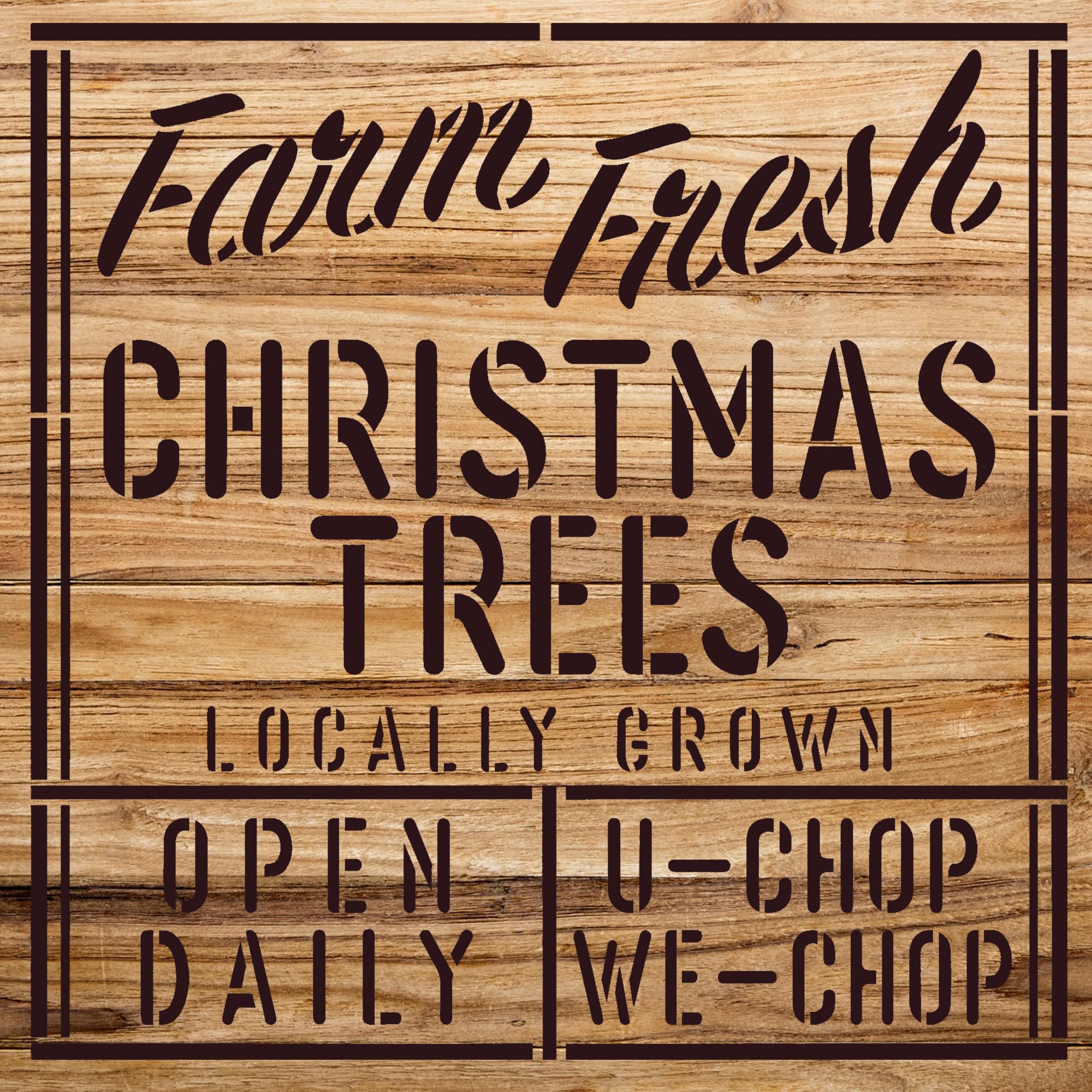 Christmas Trees Stencil Pattern for Wood and Craft Projects, Reusable Mylar Template, Ideal for Winter Season Home Decor and DIY Creations - Size A1 (23.4