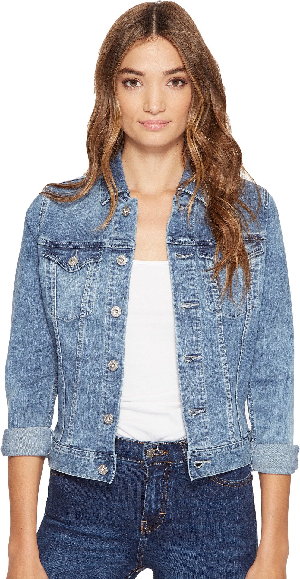 Photo 1 of AG Adriano Goldschmied Women's Robyn Fitted Stretch Denim Jacket Small Streamside