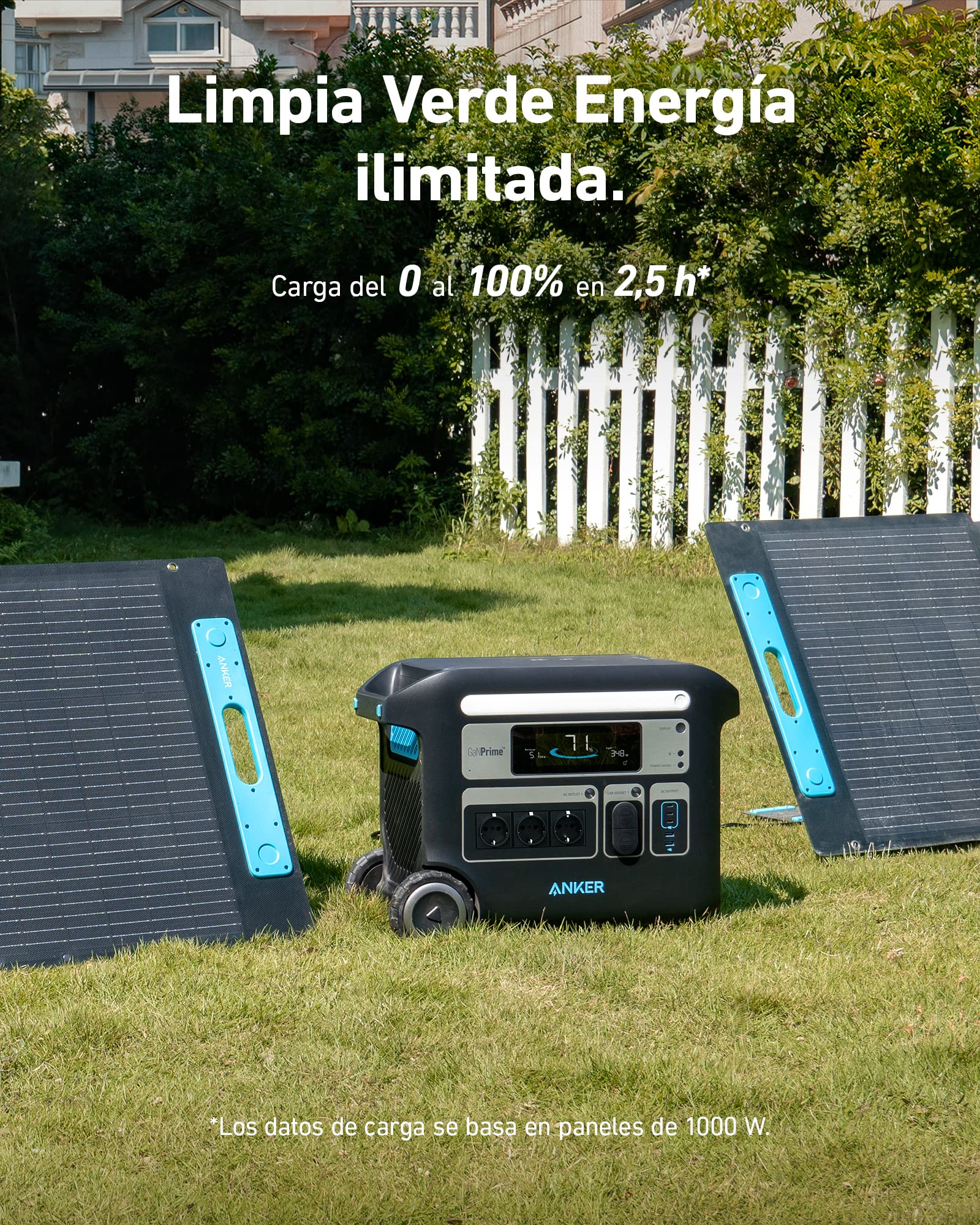 Anker PowerHouse 767, Generador solar de 2400 W con 6 baterías LiFePO4 de mayor vida útil, GaNPrime PowerHouse de 2048 Wh para el hogar, camping al aire libre, autocaravana (panel solar opcional)