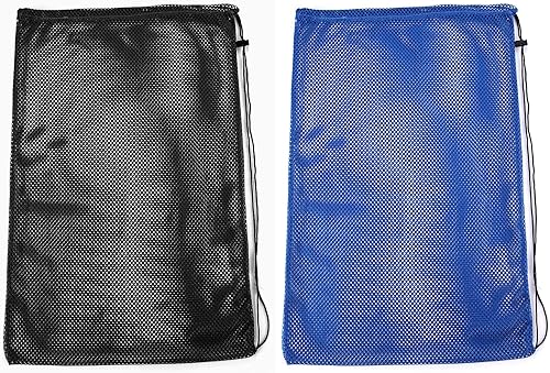 Miniatura 2 de Paquete de 2 bolsas de malla para equipo de esnórquel, bolsa de buceo de malla de gran tamaño de 18 x 27 pulgadas, bolsa de buceo, mochila para