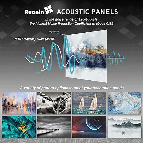 Miniatura 6 de Paquete de 6 paneles de pared acústicos artísticos decorativos, mejor tratamiento acústico que la espuma, paneles de pared de alta calidad