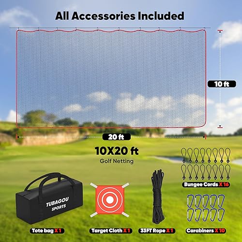 Miniatura 4 de Red de práctica de golf, barrera de red multideportiva resistente de 10 pies  15 pies  20 pies  25 pies  Red de golf para garaje, ideal para patio