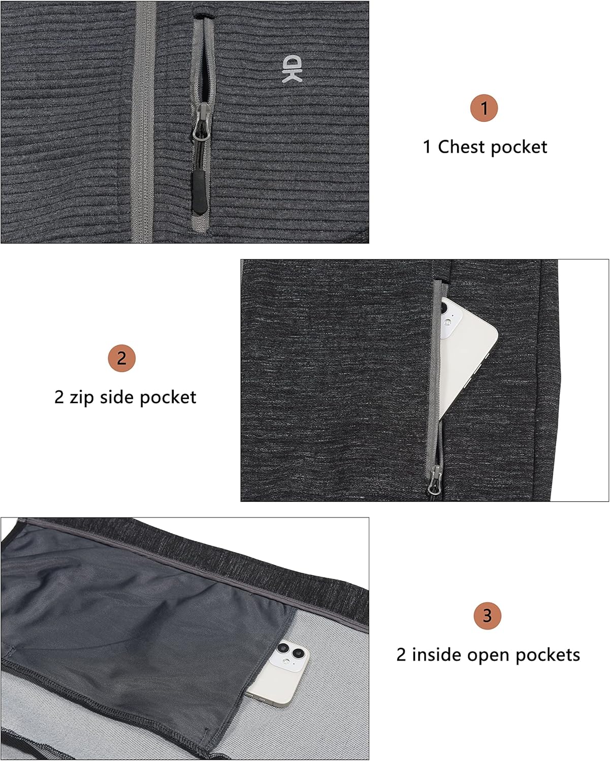 Little Donkey Andy Men's High Performance Thermal Jackets for Running Golf Hiking Lightweight Windproof Warm : Sports & Outdoors