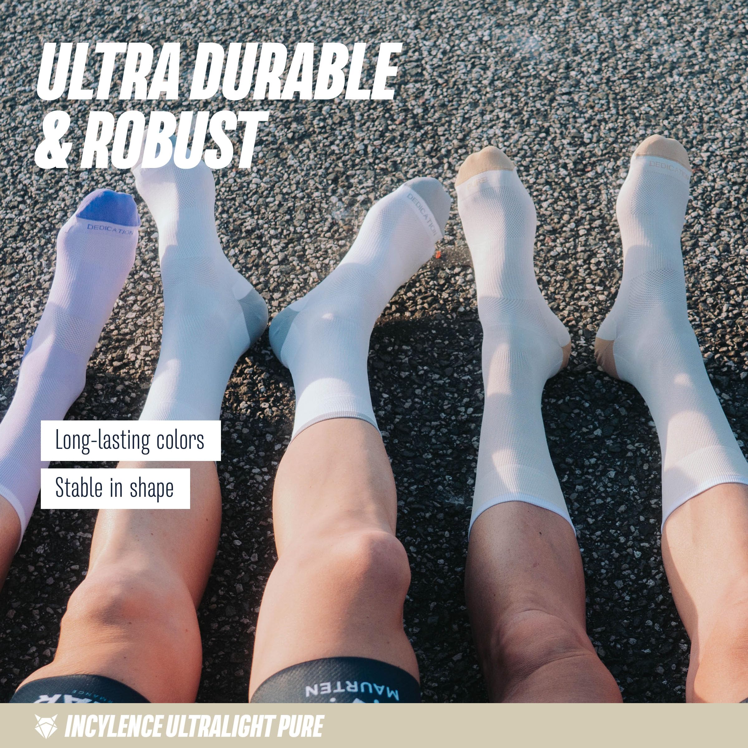 INCYLENCE Chaussettes de vélo de course pour femme ultra fines avec compression légère respirantes