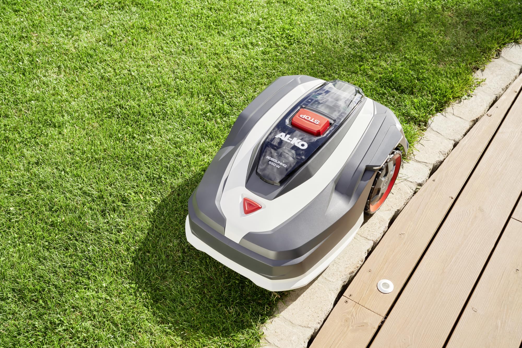 AL-KO Robot cortacésped Robolinho® 550 W, Ancho de Corte 20 cm, batería de Iones de Litio de 20 V/2,5 Ah, para Superficies de hasta 550 m², Capacidad de Ascenso máx. 45%, Muy silencioso 60 dbA