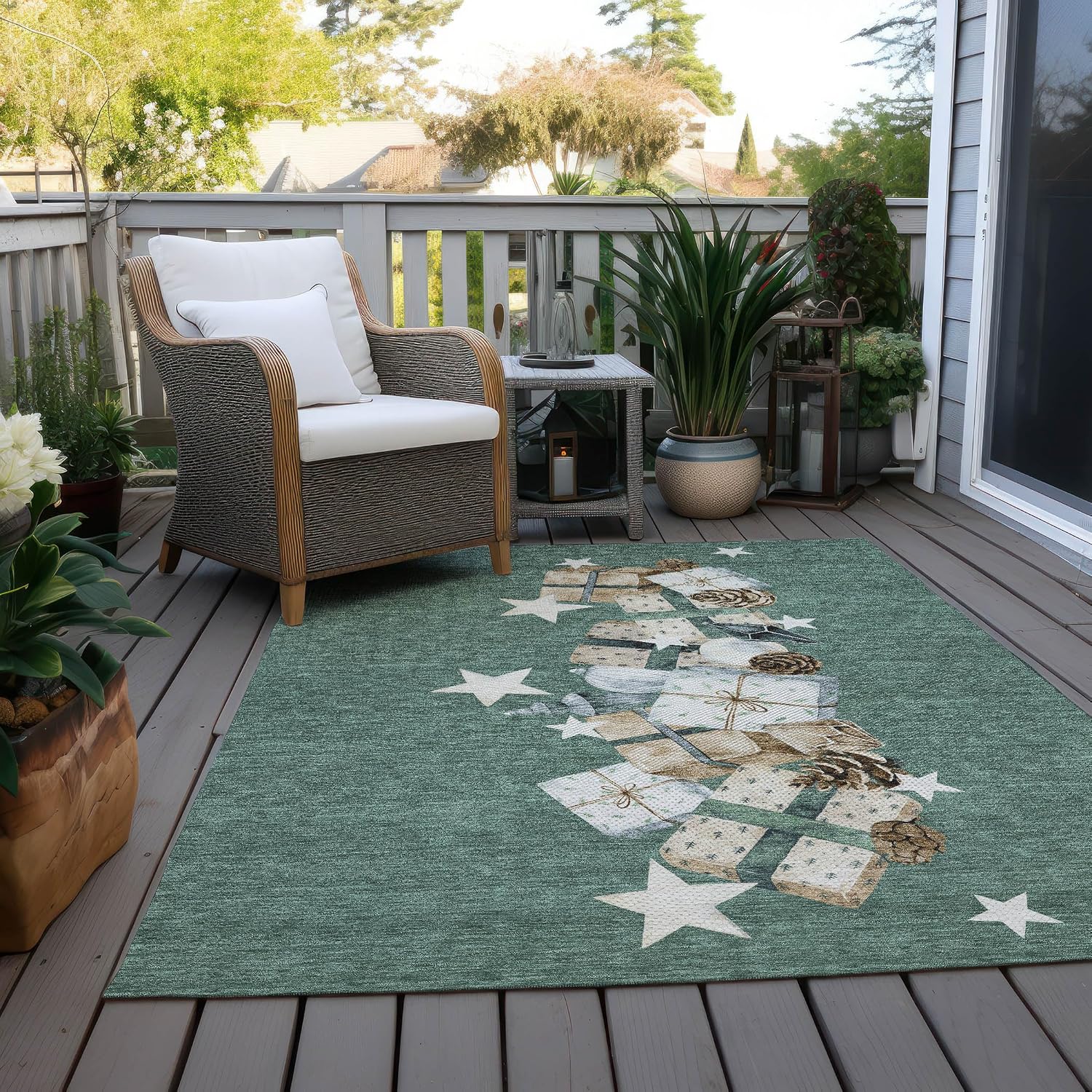 Addison Rugs Chantille ACN1825 Seafoam 2'6" x 3'10" Indoor/Outdoor, Machine Washable, Holiday, Christmas Rug, Easy Clean, Non Shedding, Living Room, Entryway, Kitchen, Patio Rug