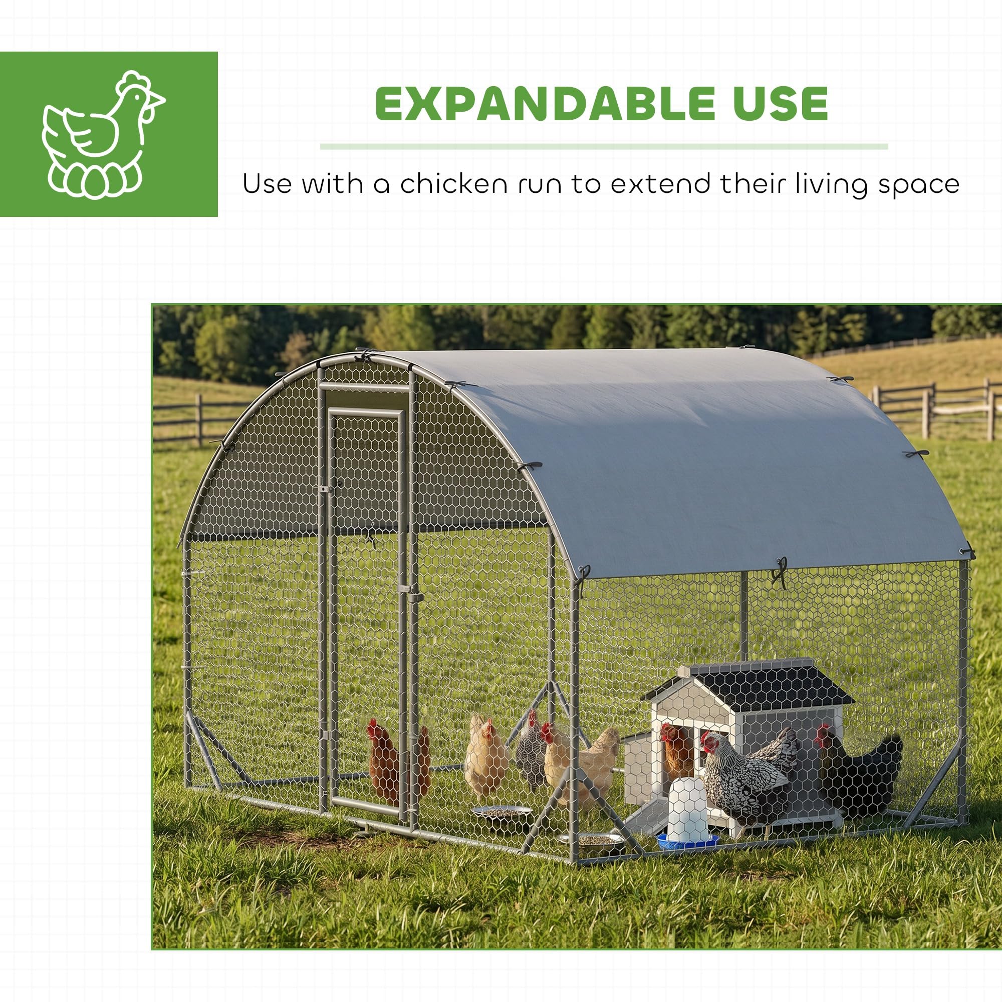 PawHut Gallinero compacto de madera para gallinero para 1-2 pollos | Bandeja de metal extraíble