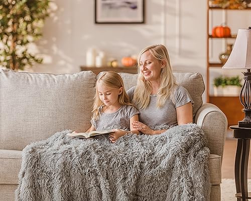 Miniatura 7 de Chanasya - Manta de pelo largo sintético - Manta de felpa ligera y esponjosa de forro polar de microfibra - para sofá, cama, silla, material