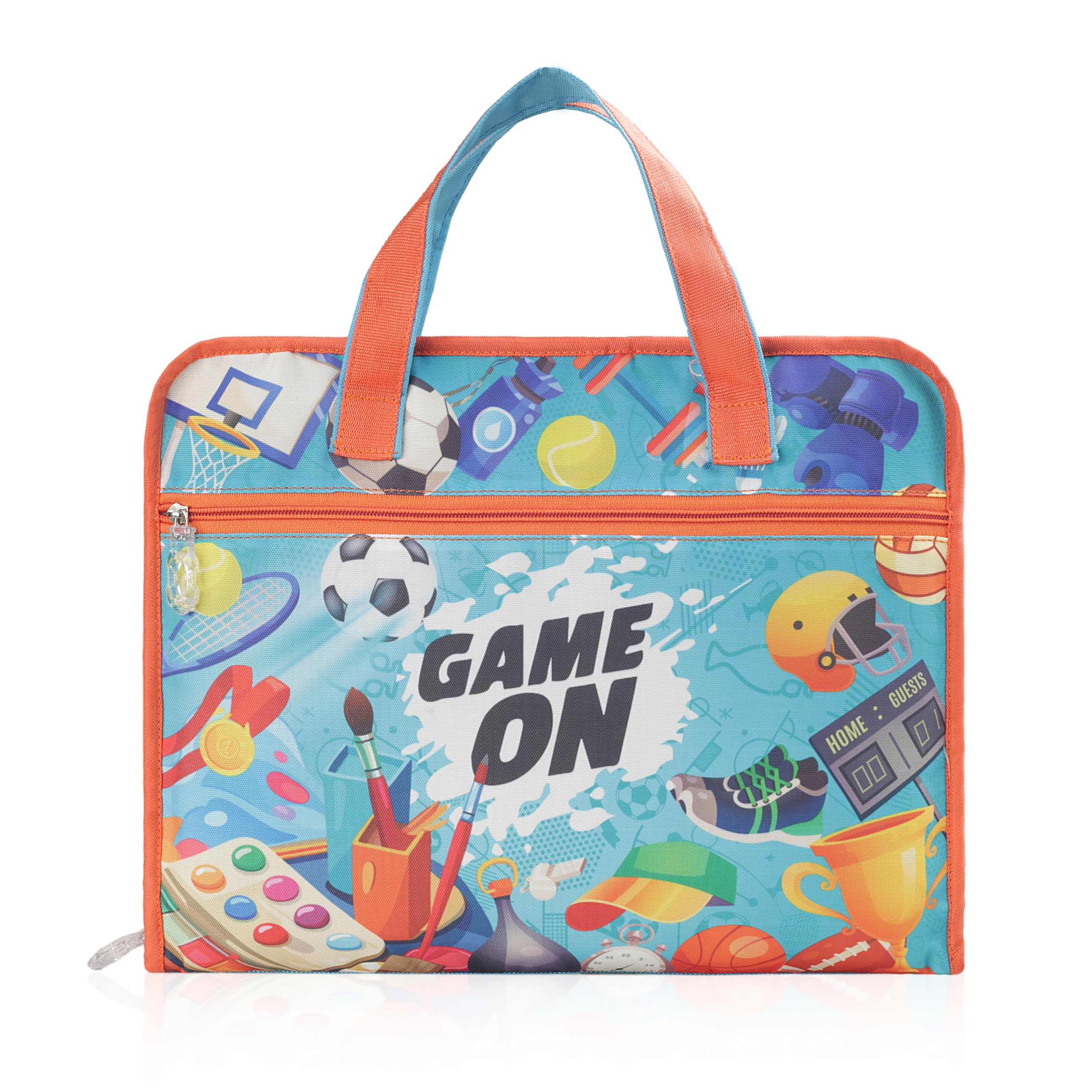 Echo Boomers A4 Kids Drawing Bag | Art & Stationery Organizer with Zipper Pocket (Game On) Theme-image-5
