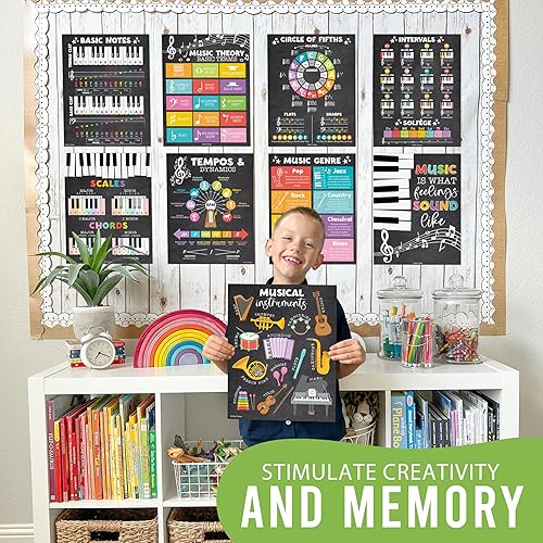 Miniatura 8 de Decoración de aula de música, 9 pósteres de aula de música, pósteres de primaria, coro y solfeo, letreros de mano de solfeo e instrumentos