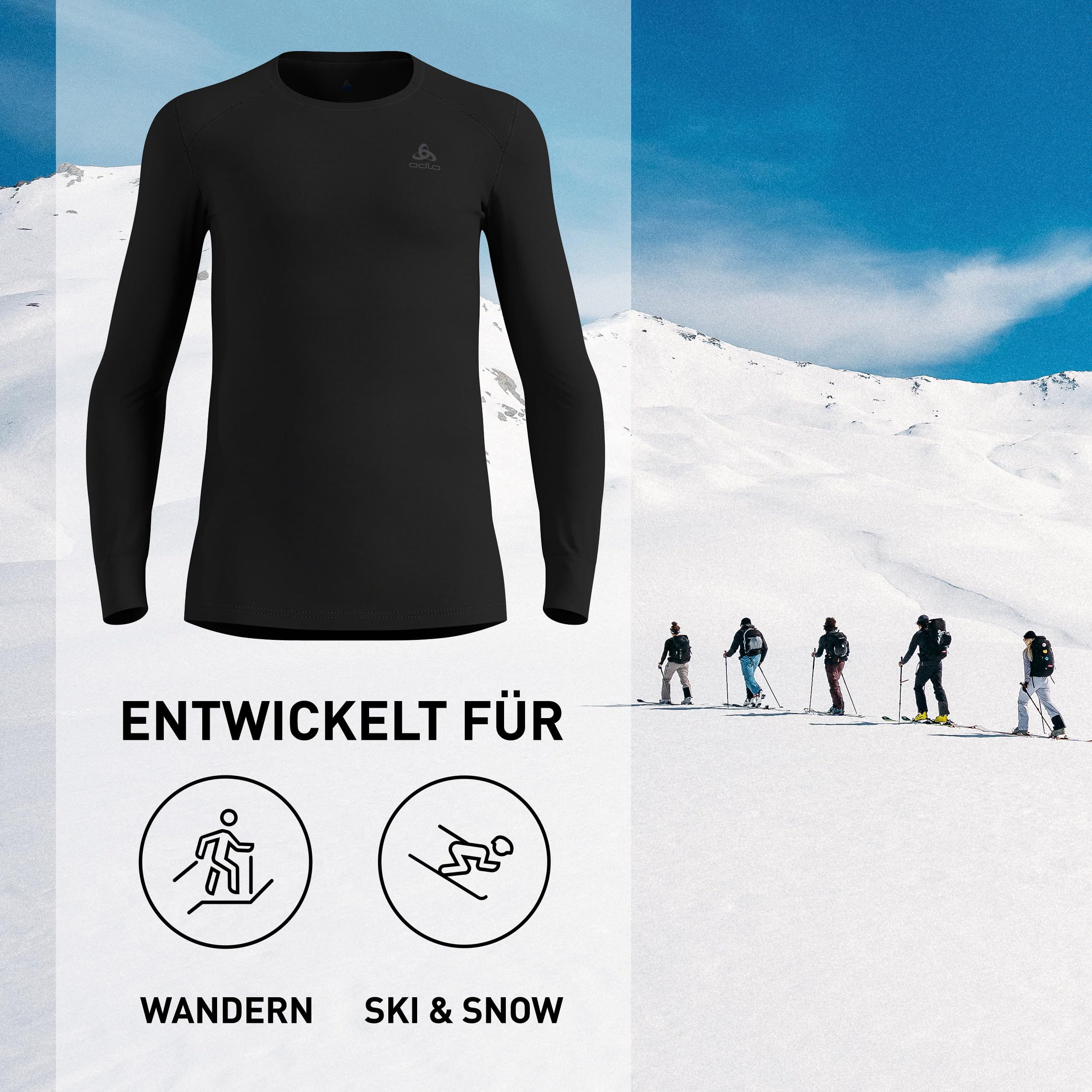 Odlo Herren Active Warm Langarm Thermoshirt Skiunterwäsche Funktionsunterwäsche 1er Pack