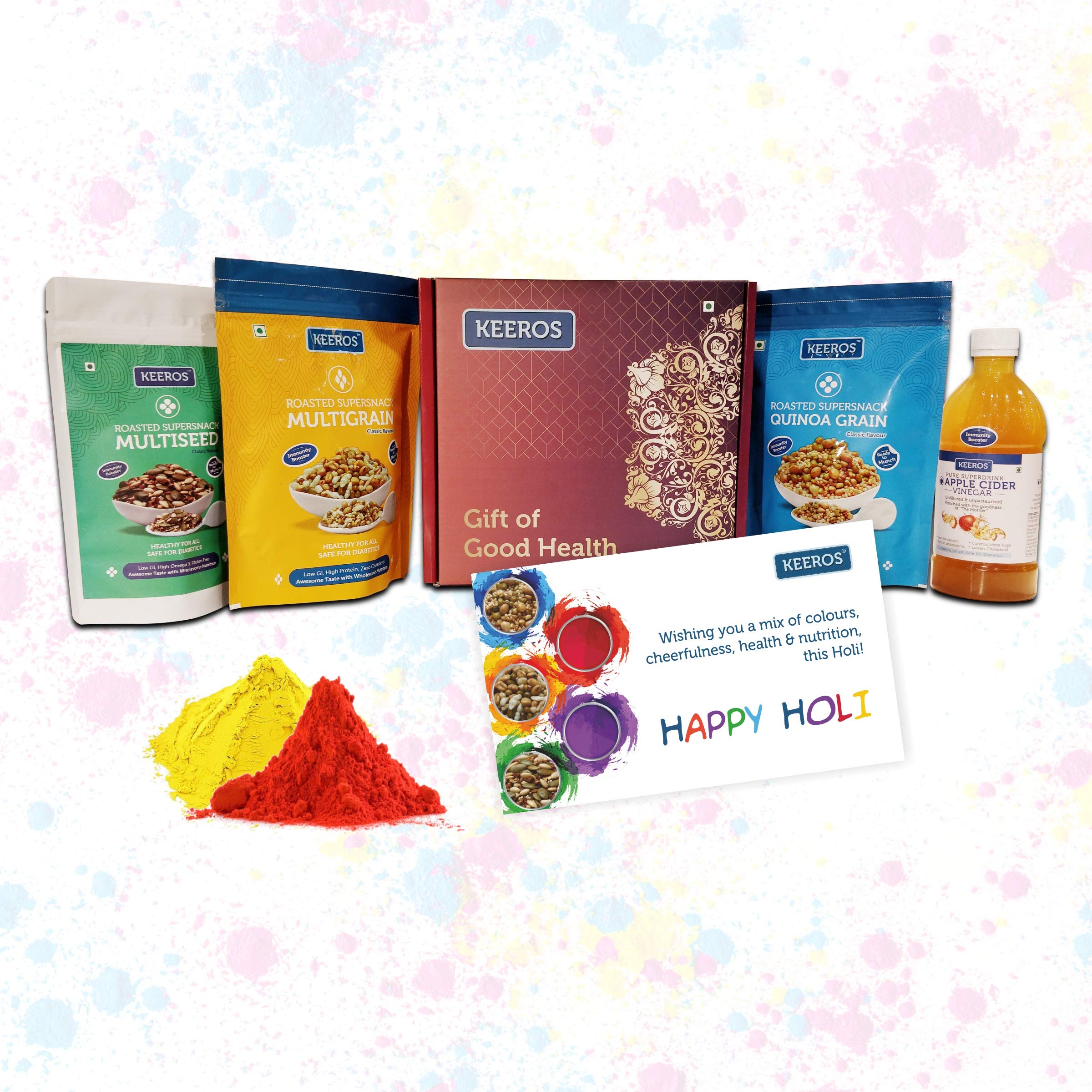Keeros Healthy Diwali Gift Hamper : Combo of Sweet & Salted, Tasty & Nutritious Roasted Super Snacks & Health Drink in Premium Gift Box| Combo of 3 Supersnacks & Apple Cider Vinegar-image-31