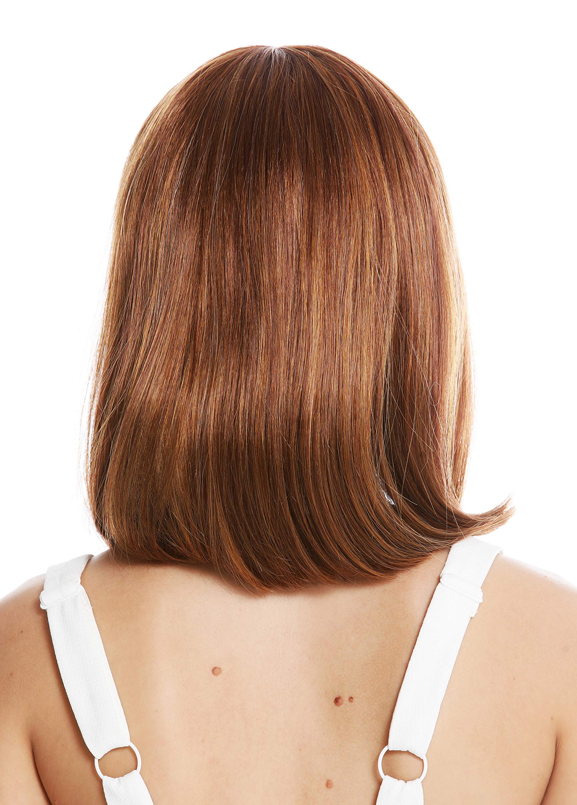 WIG ME UP - VK-1-27MB quality women's wig short shoulder length long bob fringe sleek light copper brown reddish brown - Image 4