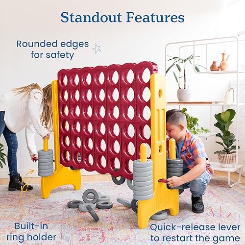 Miniatura 67 de ECR4Kids ELR-12507 - Juego Jumbo de 4 en fila, juego de patio trasero para niños, para interiores o exteriores, divertido juego para adultos