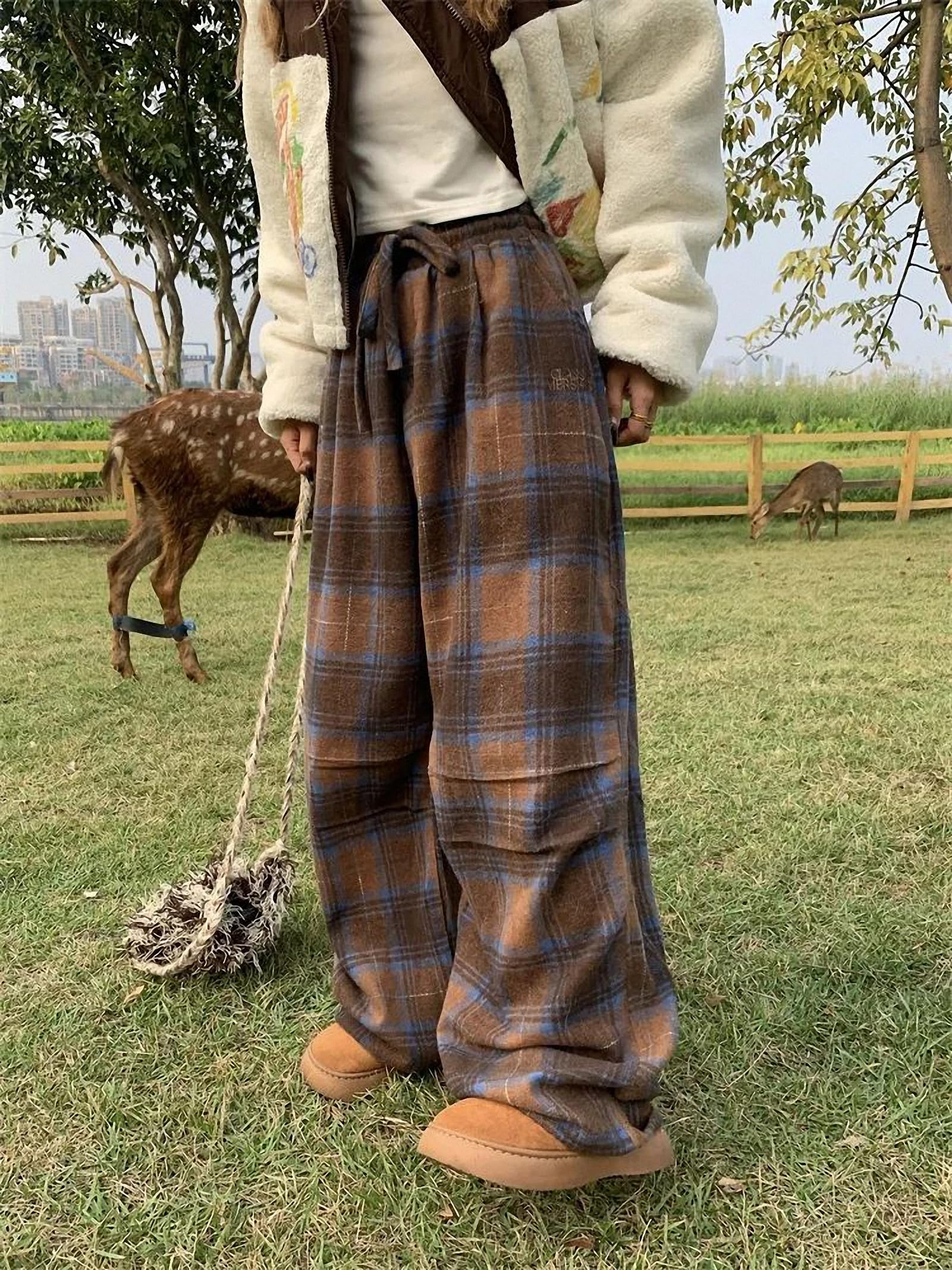 Amazon.com: Dawery Y2K Vintage Brown Plaid Pants Women Harajuku Amazon.com: Dawery Y2K Vintage Brown Plaid Pants Women Harajuku