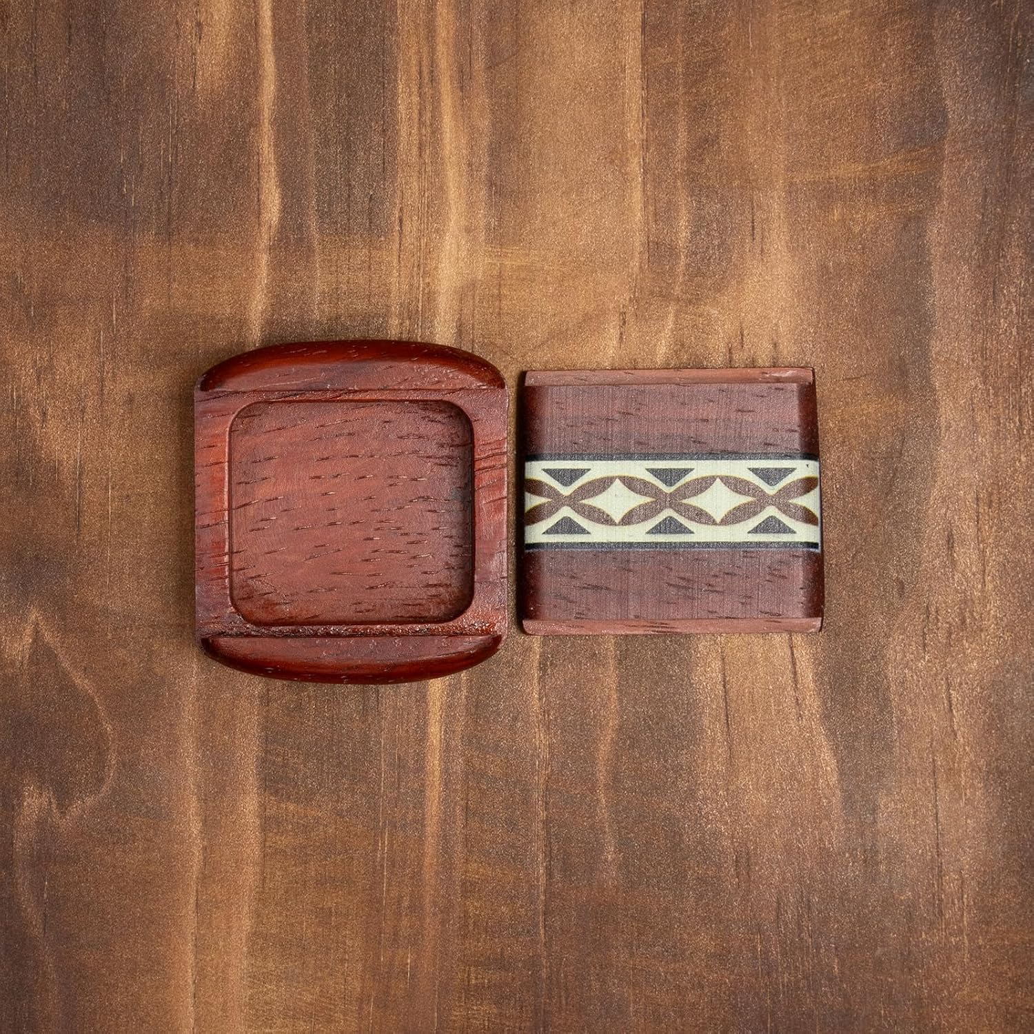 1pcs Handcrafted Wooden Pill Case for Purse - Elegant Rosewood Pill Box Organizer, Discreet Wallet-Size Storage for Medications, Jewelry & Essentials