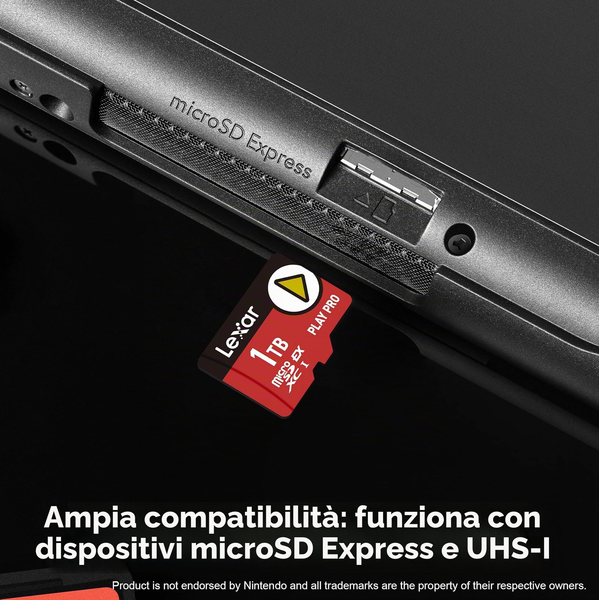 Lexar Scheda microSD Express Play Pro, UHS-I, C10, U3, V30, Full HD, video 4K, fino a 900/600 MB/s, compatibile con Nintendo Switch 2, ASUS ROG Ally, Steam Deck, dispositivi di gioco
