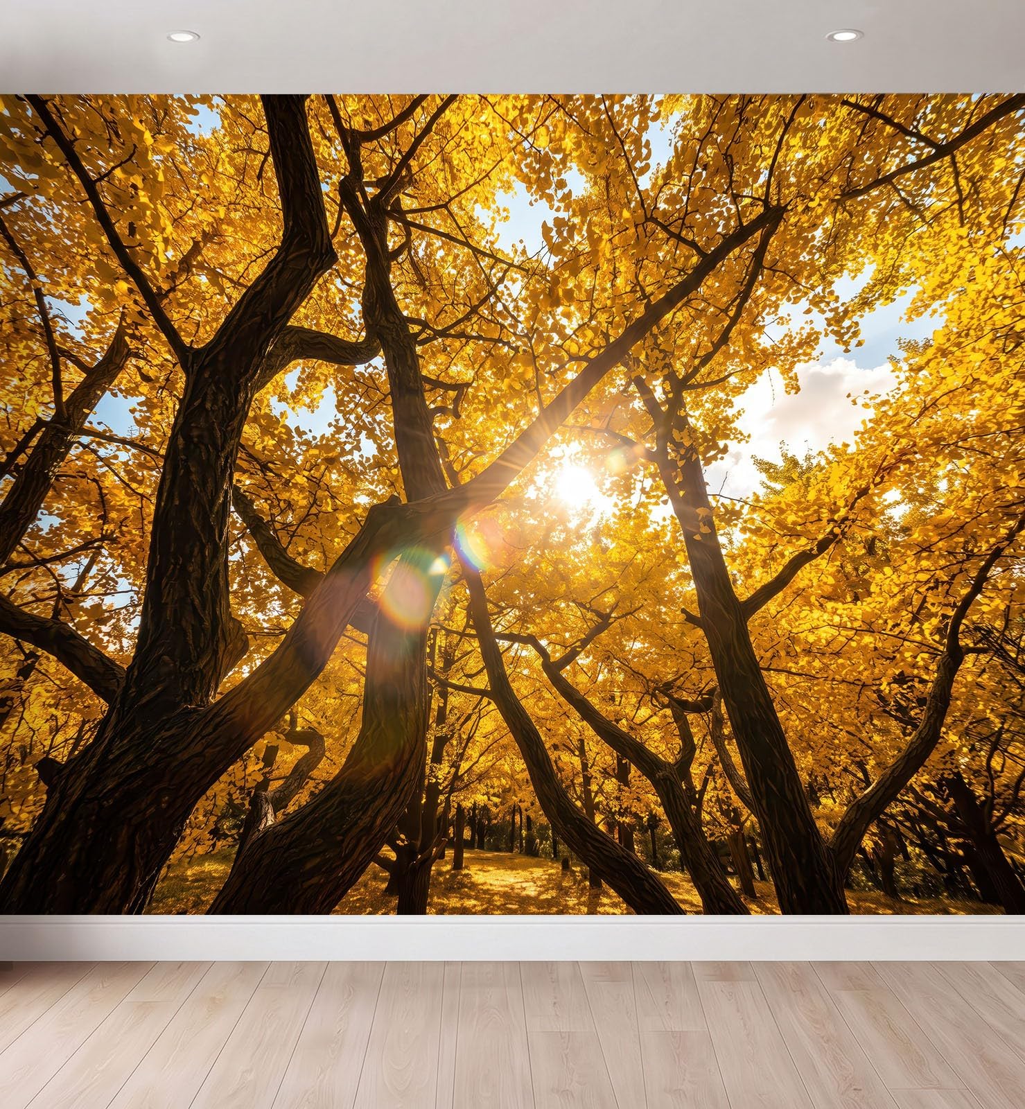 Pflanzen Ginkgobaum Wandtapete Vlies Fototapete 400x280 cm