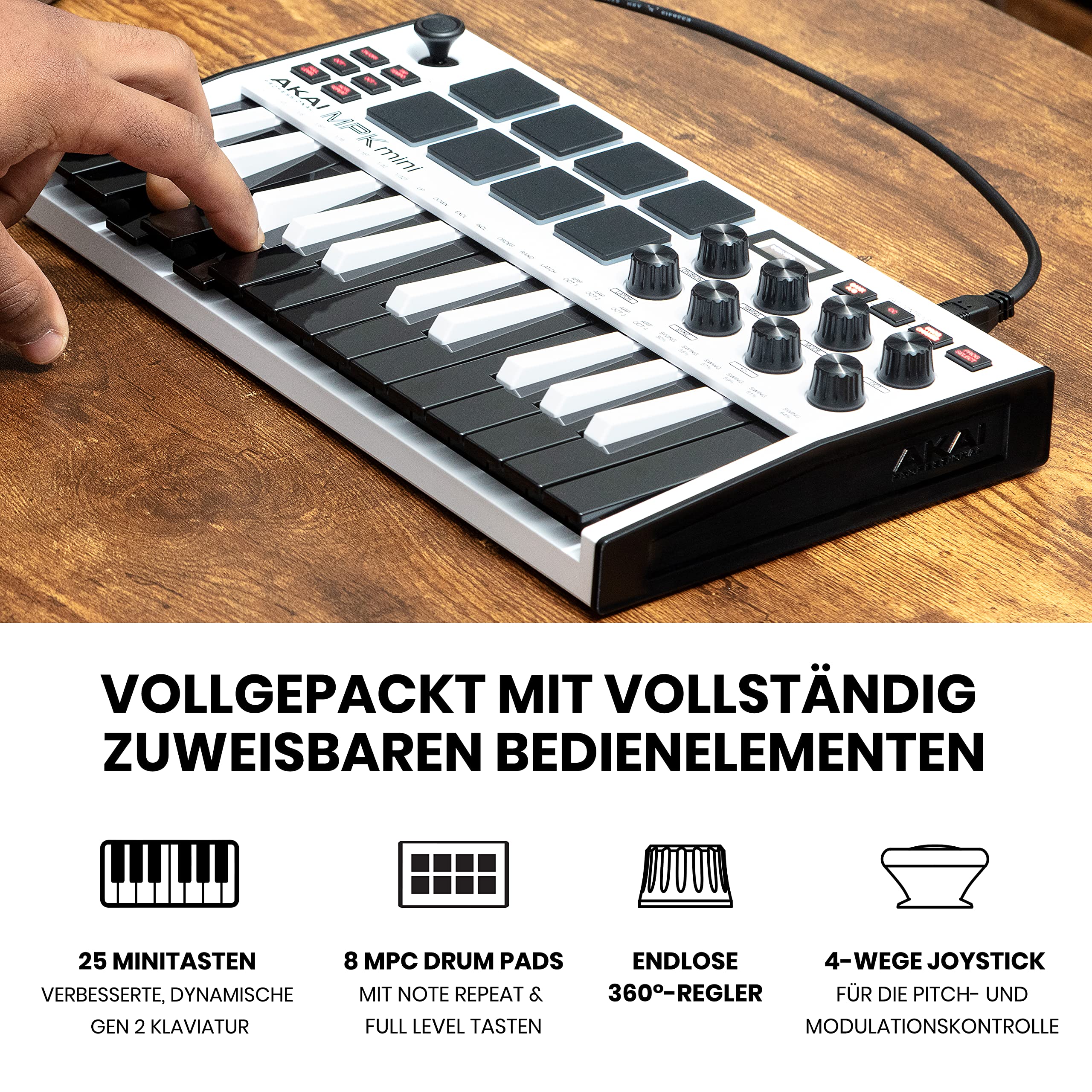 AKAI Professional MPK Mini MK3 – 25-Tasten USB MIDI Keyboard Controller & Logitech G432 kabelgebundenes Gaming-Headset