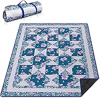 Vista 33 de Manta de picnic extra grande impermeable plegable (60 x 80 pulgadas), manta de playa impermeable a prueba de arena, 3 capas para el aire libre