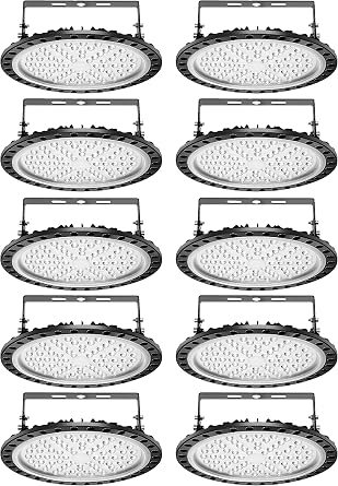 Viugreum 300W UFO LED High Bay Light, 30000LM 6500K Daylight White LED Warehouse Lighting, IP65 Waterproof Commercial Bay Lighting for Garage Barn Workshop Wet Location10pcs