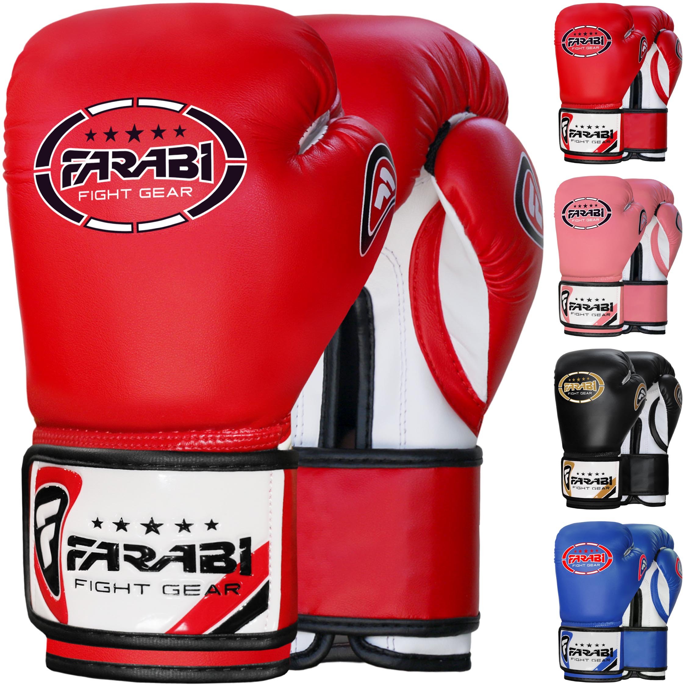 Farabi Boxing Gloves 8-oz Kick Boxing MMA Muaythai Training Punching Bag Focus Pads Gloves (Red, 8OZ) : Sports & Outdoors