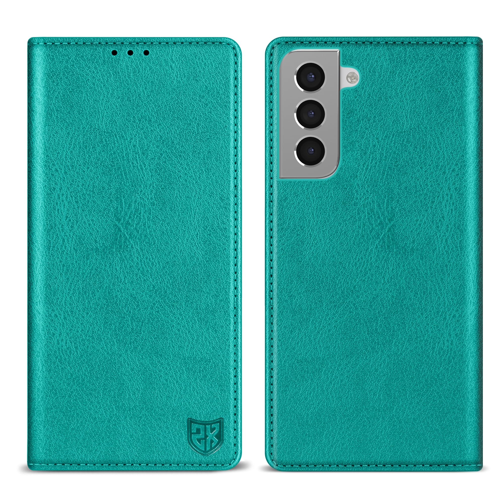 ZZXX for Samsung Galaxy S21 Wallet Case Strong Magnetic 6.2 inch,Lake Blue