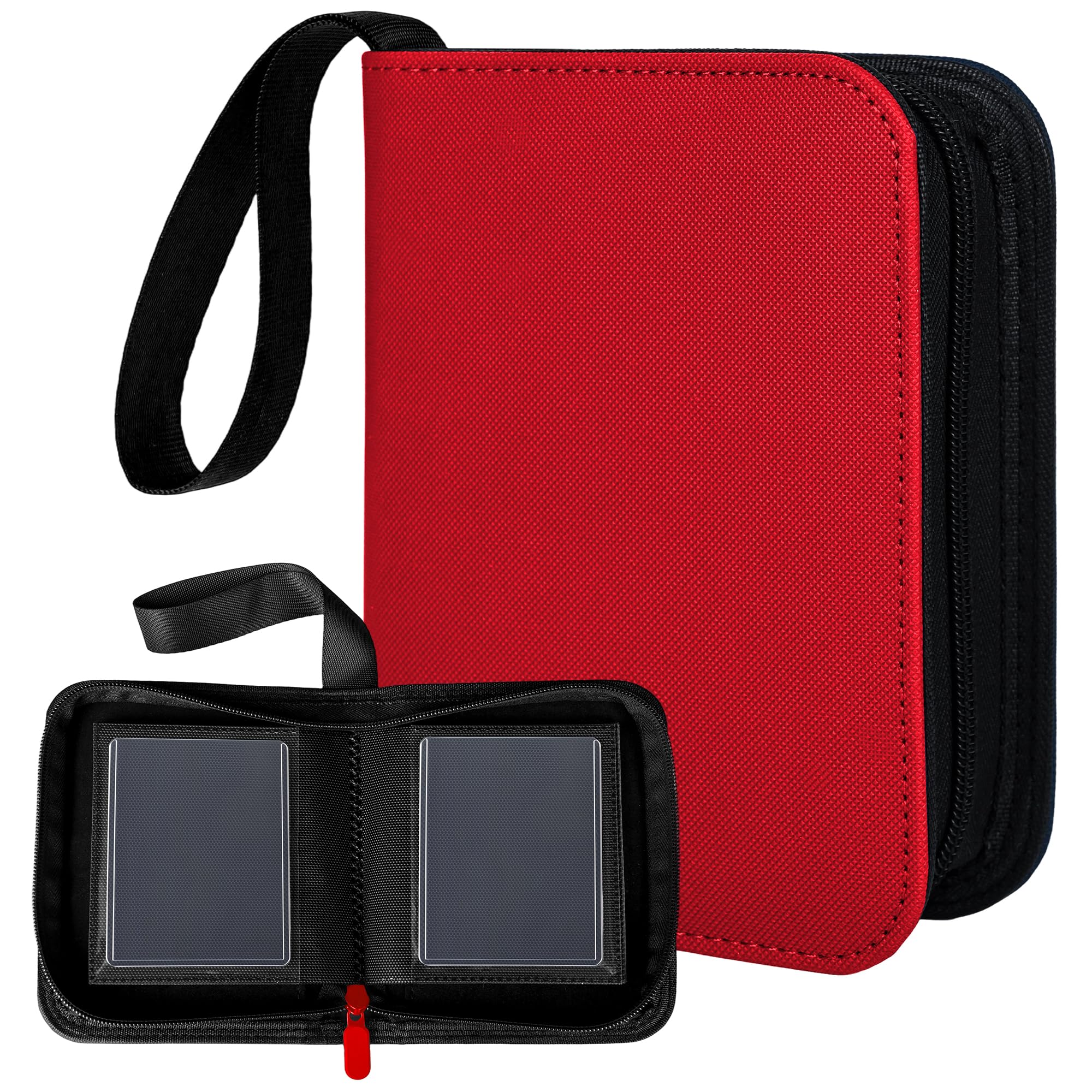 Carpeta de 1 bolsillo con 40 bolsillos, un bolsillo, mini álbum de tarjetas intercambiables, carpeta de tarjetas pequeñas de cuero de diamante para cargadores superiores rígidos de 3 x 4