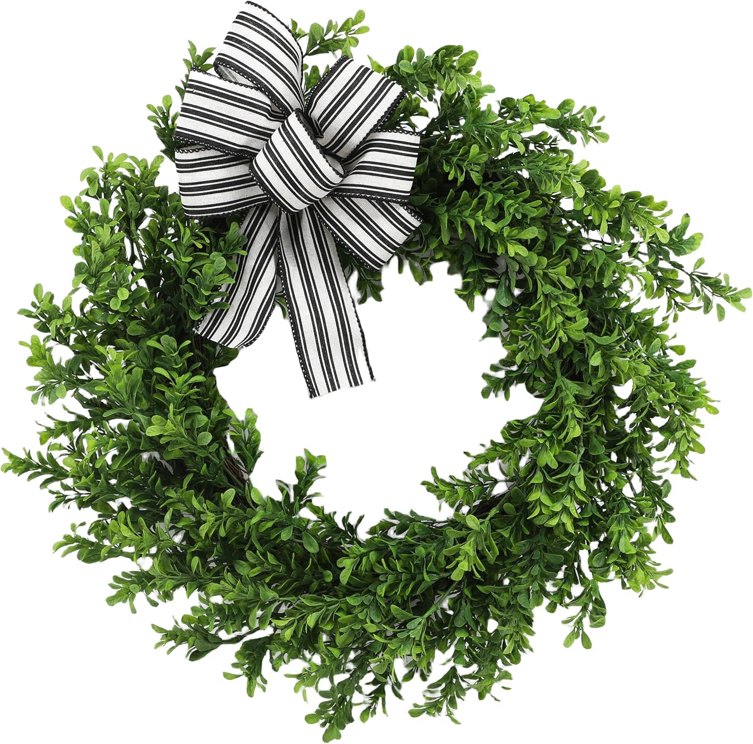 COLLECTIVE HOME - Artificial Wreath, 23" Artificial Wreath for Front Door, Spring Green Leaf for Window Wedding, Home Porch Patio Garden Decor (Boxwood)