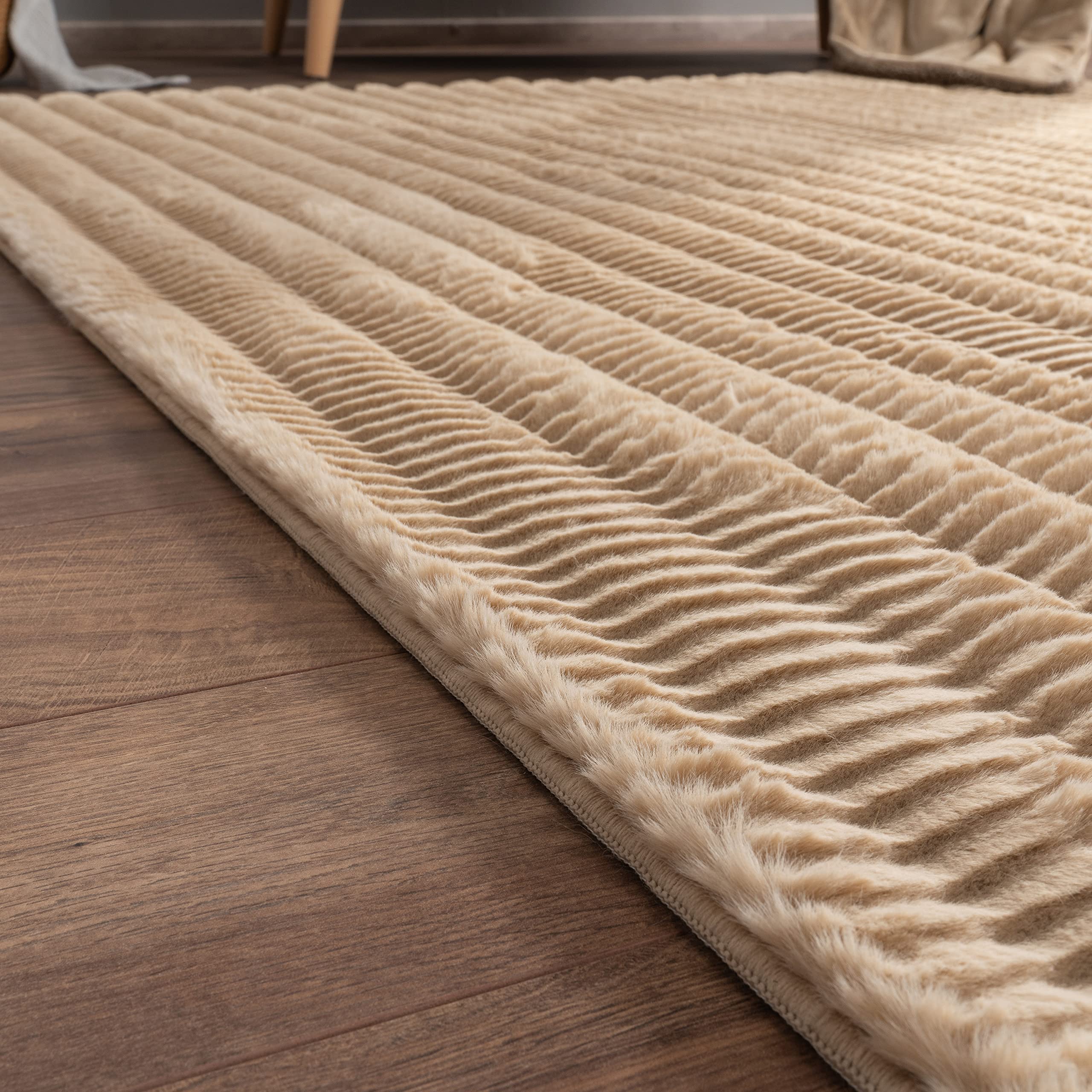 Organisch Hoogpolig Vloerkleed Pilo Ivoor Wit Polyester Interieur05