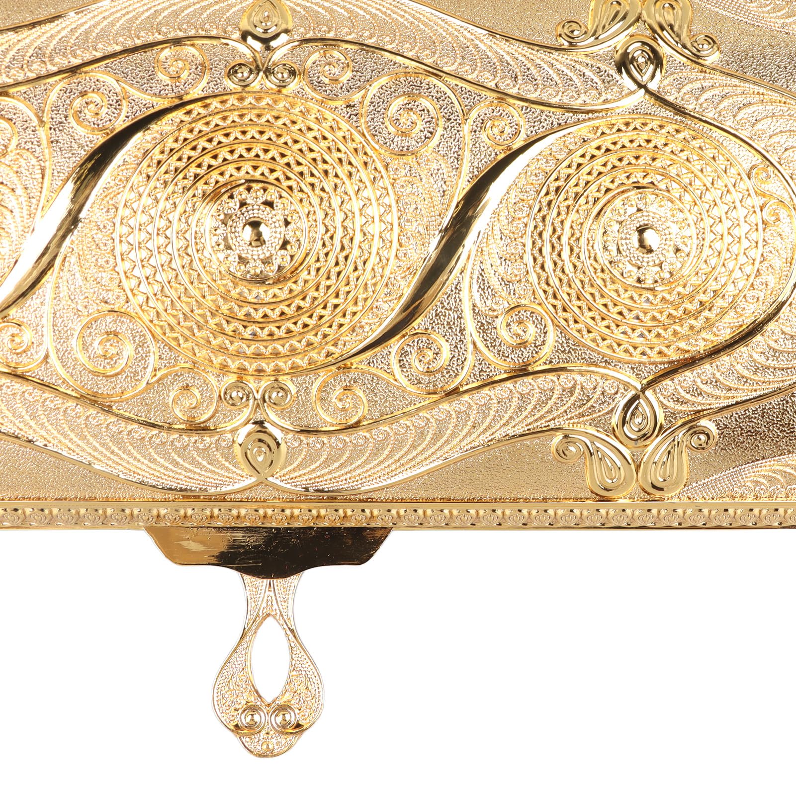 Joyero Antiguo, Caja de Recuerdos a Prueba de Herrumbre Bellamente Grabada para Tocador de Mujer (Color dorado)