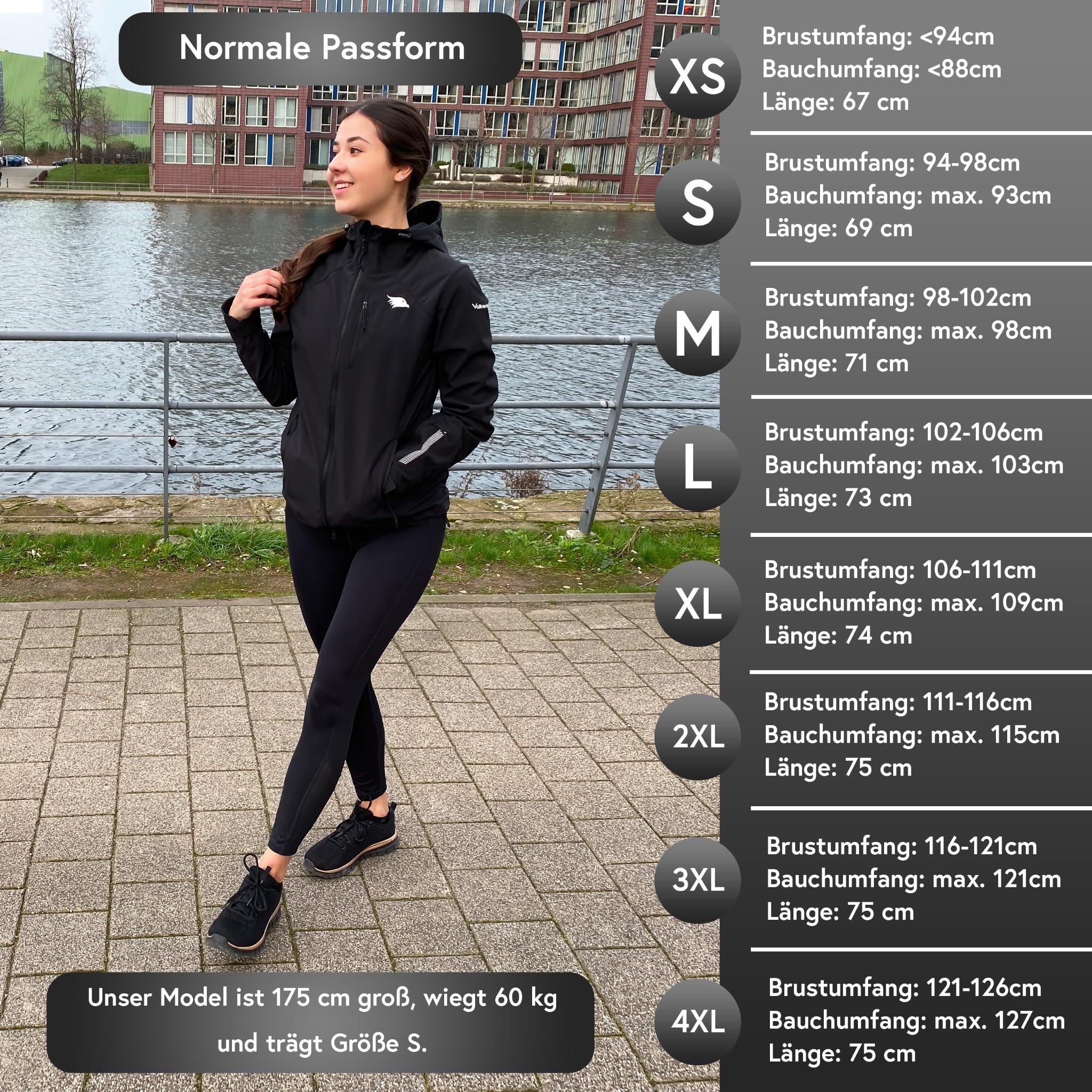 Valkental® Reflektierende Funktionsjacke [Das Original] - Damen - Wasserabweisend & Winddicht | Doppel Reißverschluss | Geeignet als Laufjacke, Fahrradjacke & Übergangsjacke | VERTEX Jacke