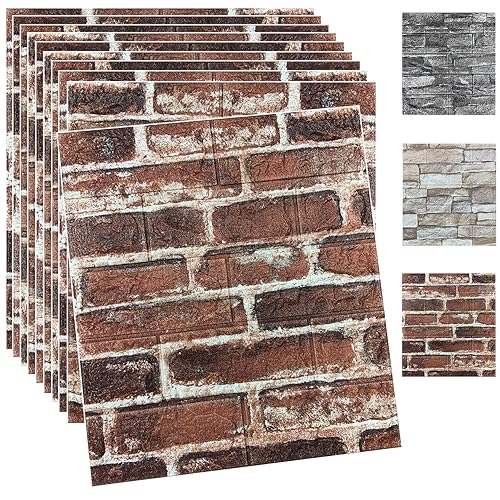 20PCS 3D Wall Panels Peel and Stick Foam 3D Brick