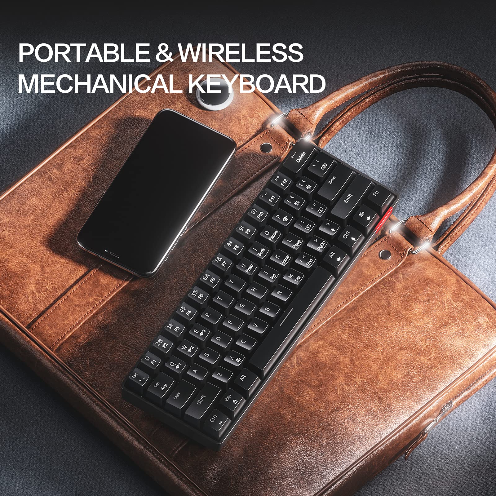 Mechanical Wireless Keyboard, Inphic V930B Mini 60 Compact Office