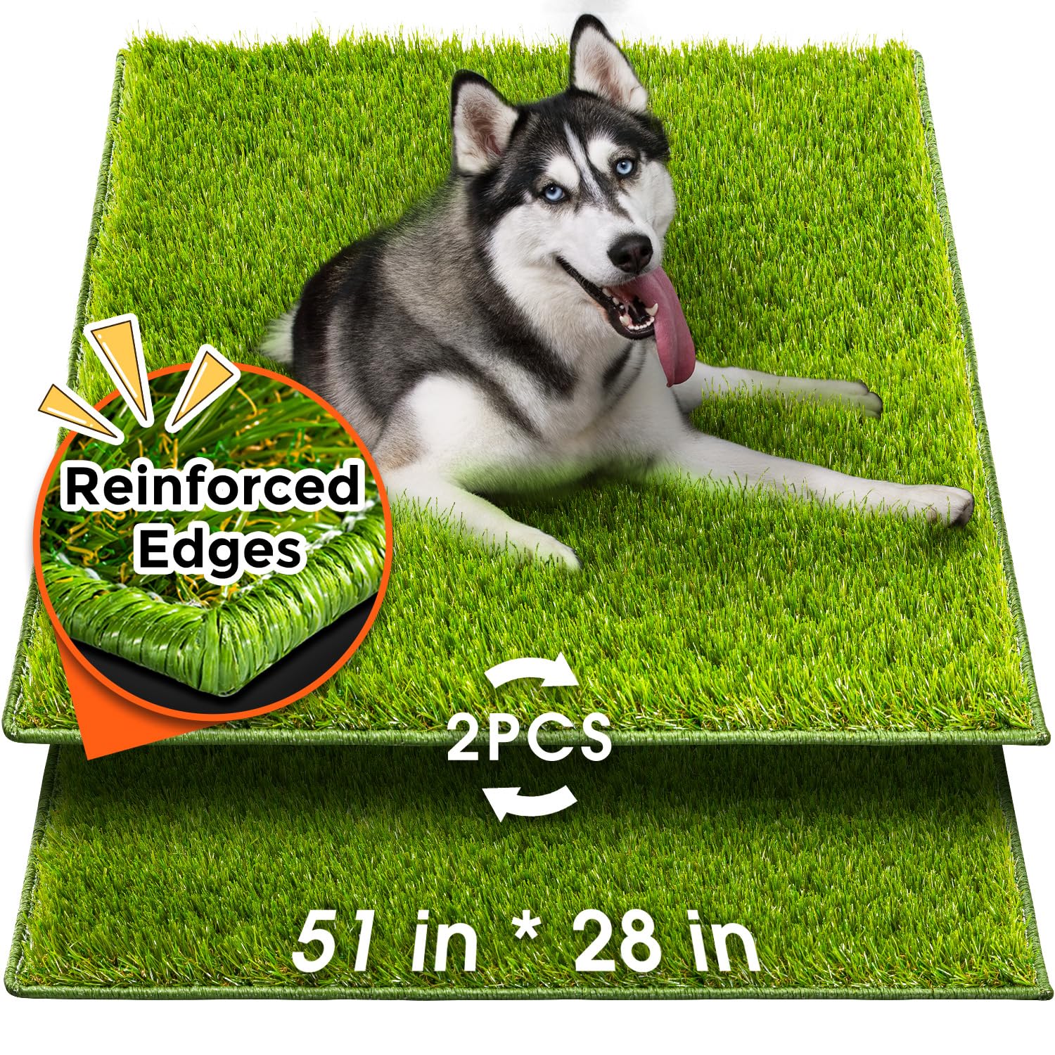 Hompet Artificial Grass for Dogs, 51"x28", Professional Dog Grass Mat, Easy to Clean with Drainage Holes, Potty Training Pad and Replacement Fake Grass Turf, Outdoor Rug Patio Lawn Decoration