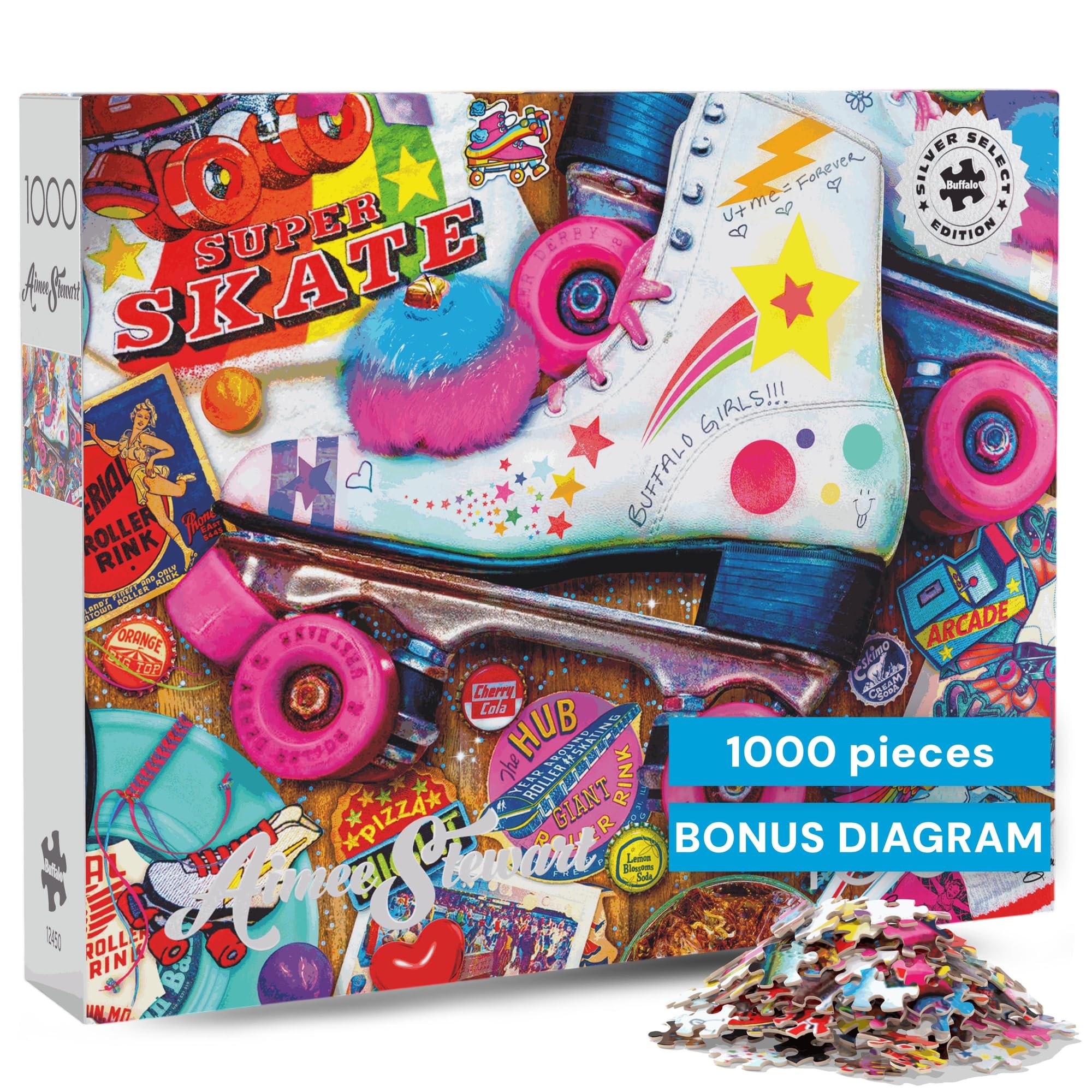 Buffalo Games - Silver Select - Aimee Stewart - Skate Night - 1000 Piece Jigsaw Puzzle for Adults -Challenging Puzzle Perfect for Game Nights - Finished Size is 26.75 x 19.75