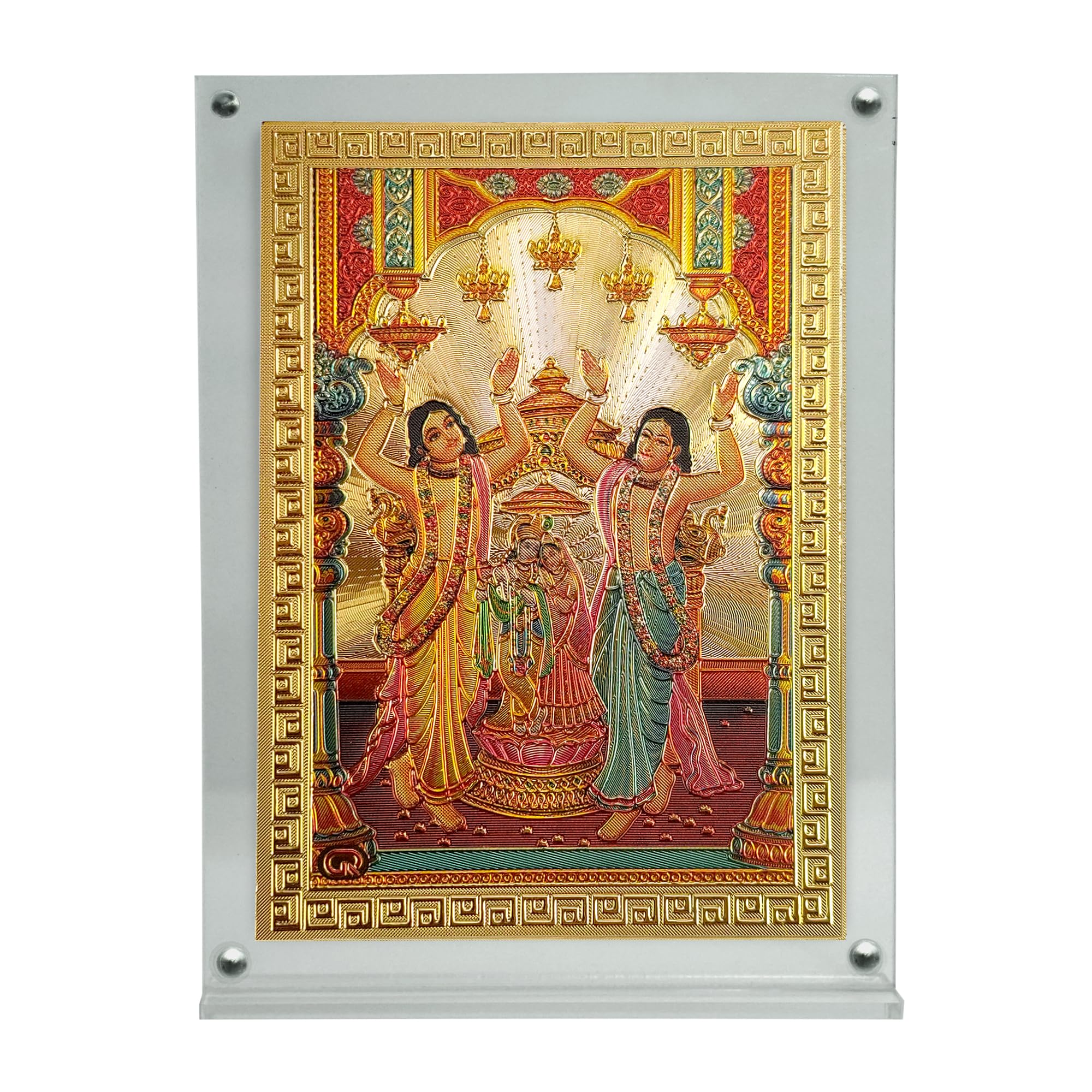 Hawai Gour Nitayi Photo with Acrylic Frame for Table Decor, Car Dashboard Décor, Prayer Room | Magnetic Replaceable Photo Acrylic Frame |SFDI360_ACRYLC_PKT