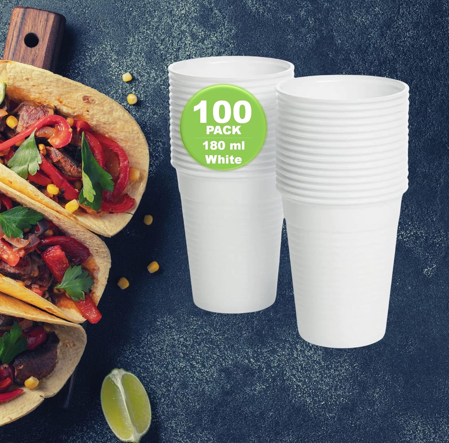 DEcorative Concepts UK 100x Plastic Disposable Drink Cups for Water