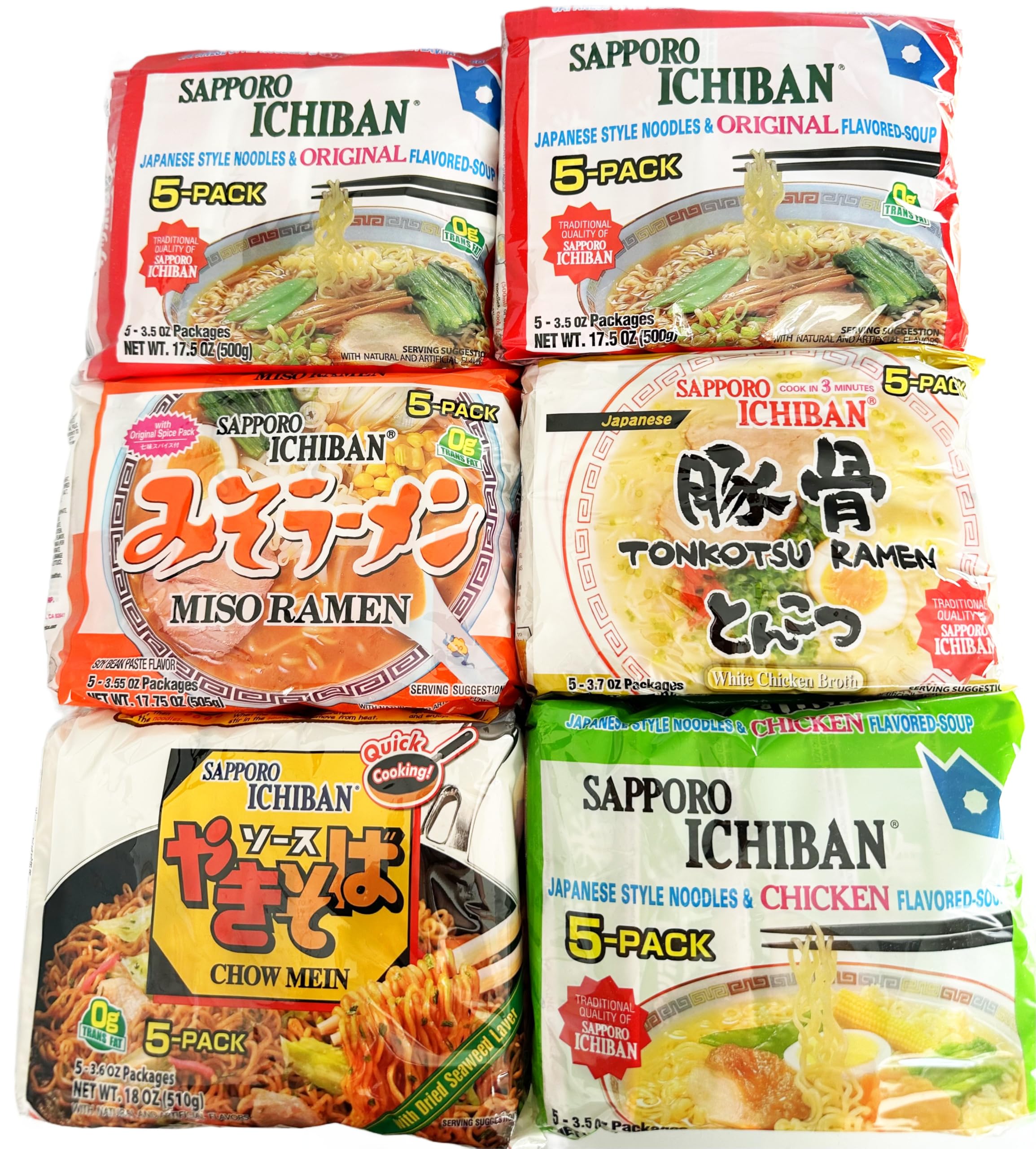 Amazon.com: Japanese Ramen and Chow Mein Noodle Variety Packs, 30