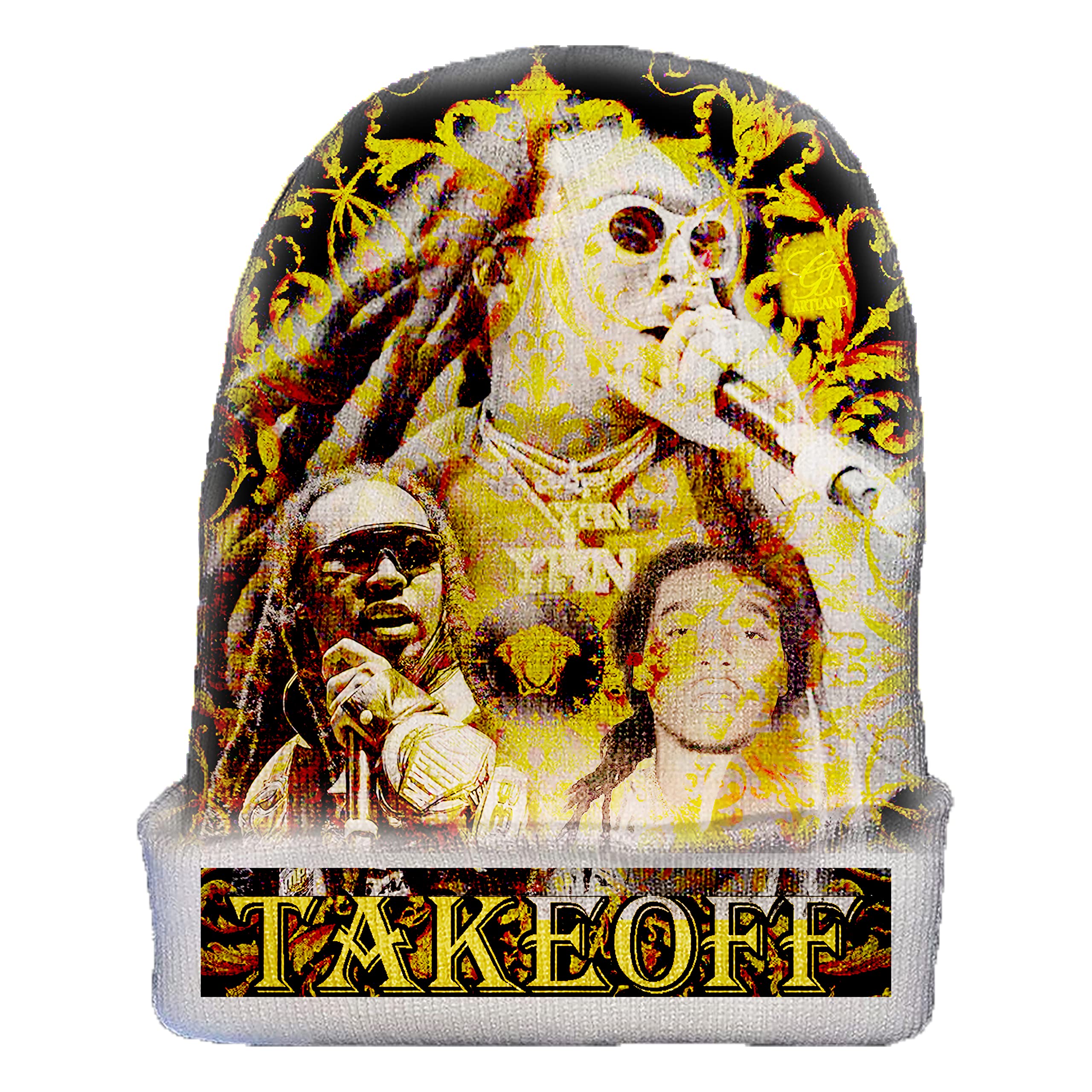 Handmadetakeoff hip hop mogul rap star beanie skully hat handmade