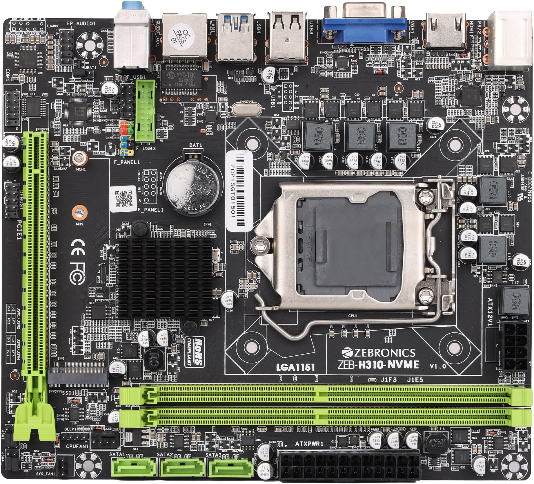 Amazon.in: Buy ZEBRONICS Z310 NVMe Micro-ATX Motherboard for LGA 1151 ...