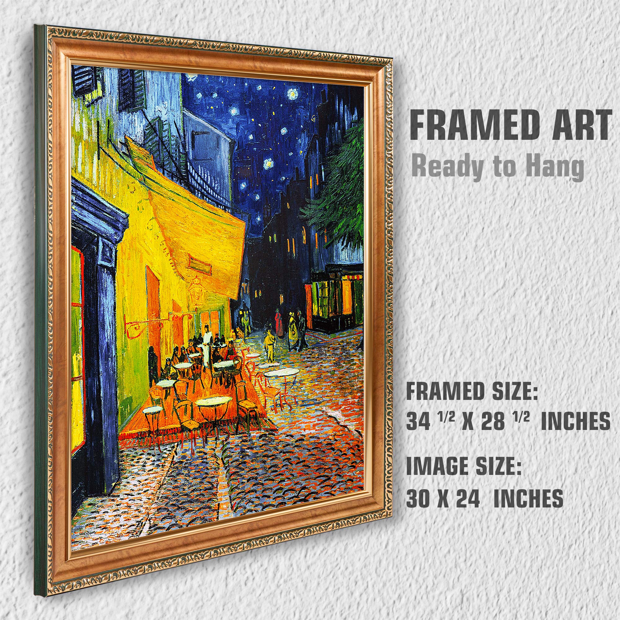 Amazon.com: Café Terrace at Night by Vincent Van Gogh.Framed Size