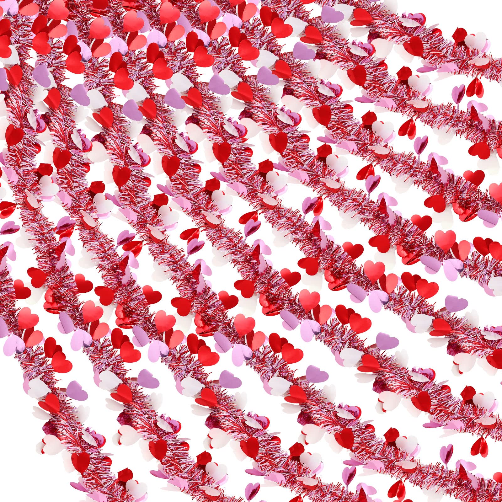 Guirlande Saint-Valentin cœur rouge métallique brillant pour sublimer une pièce terne - 12 pcs