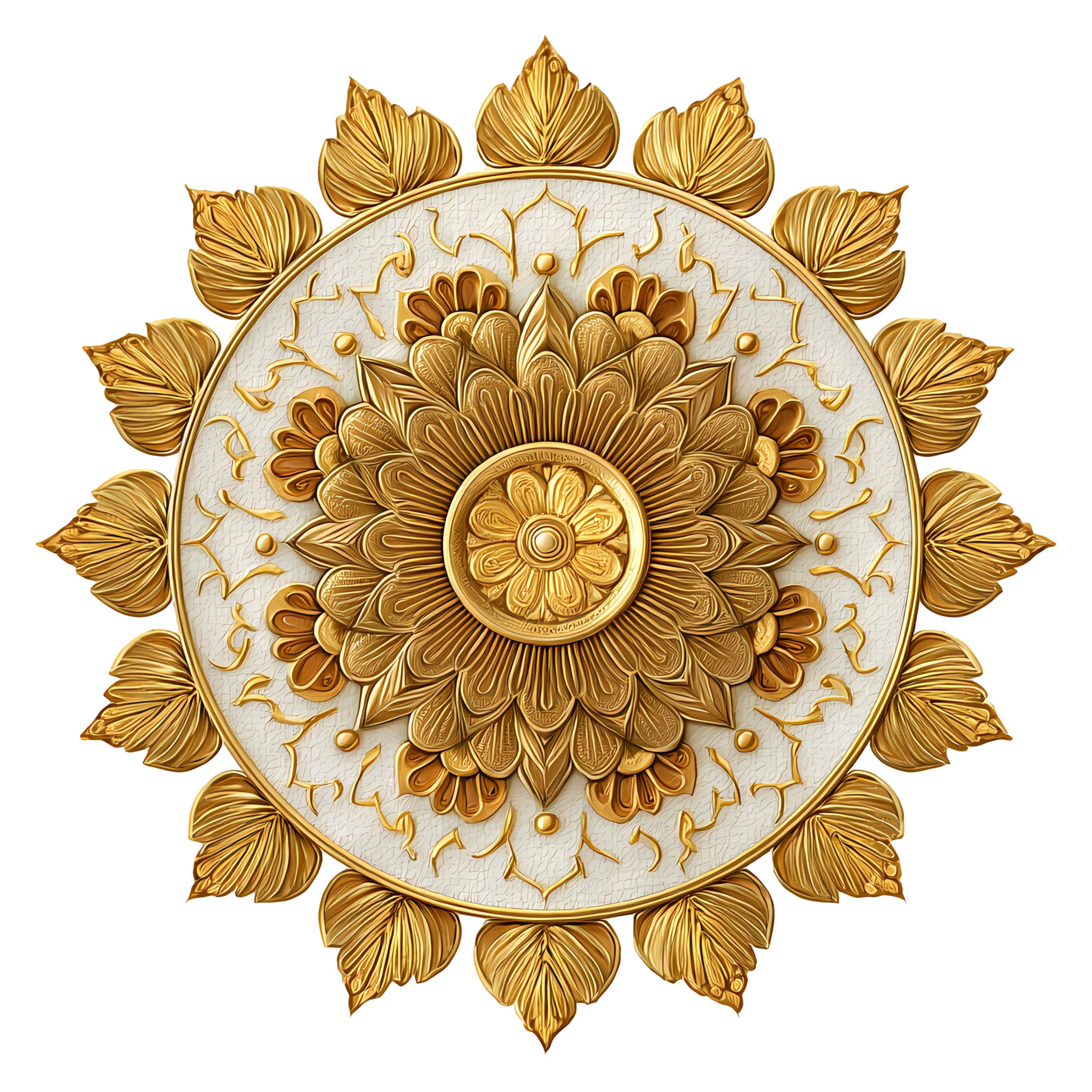 D.K PRINTING Dharma Wheel Mandala Wall Art, Blue and Cream, Buddhist Lotus Decor, Spiritual Theme. rng-06 (color 7, 24x24 inch)-image-29