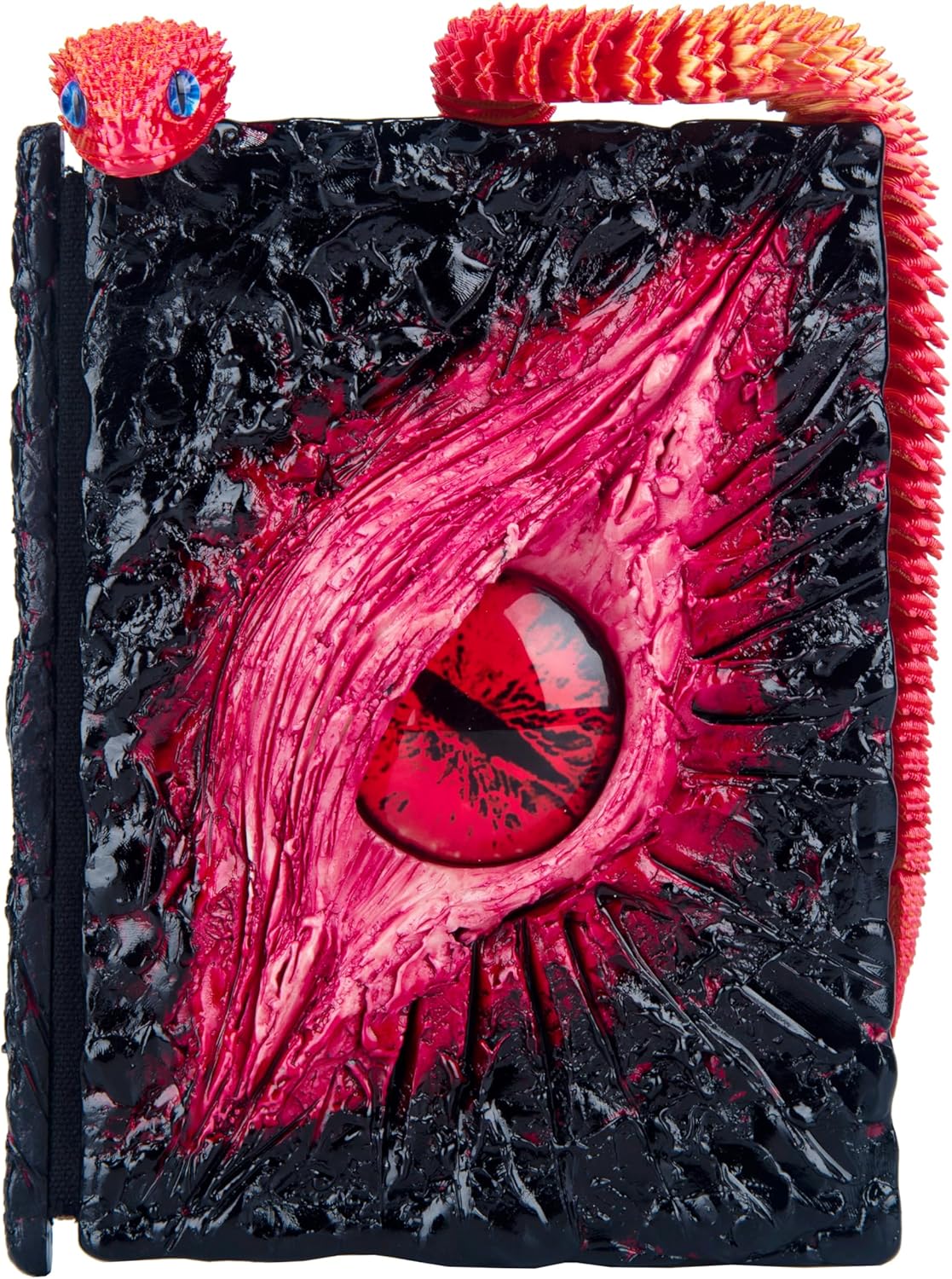 Handmade Big Eye Monster Embossed Journal,Resin Engraving Notebook,Blank Paper,Hardcover Travel Notepad for Writing,Sketchbook,Collection,Gift,Decoration Diary for Man Woman A5 Size (Red with snake)