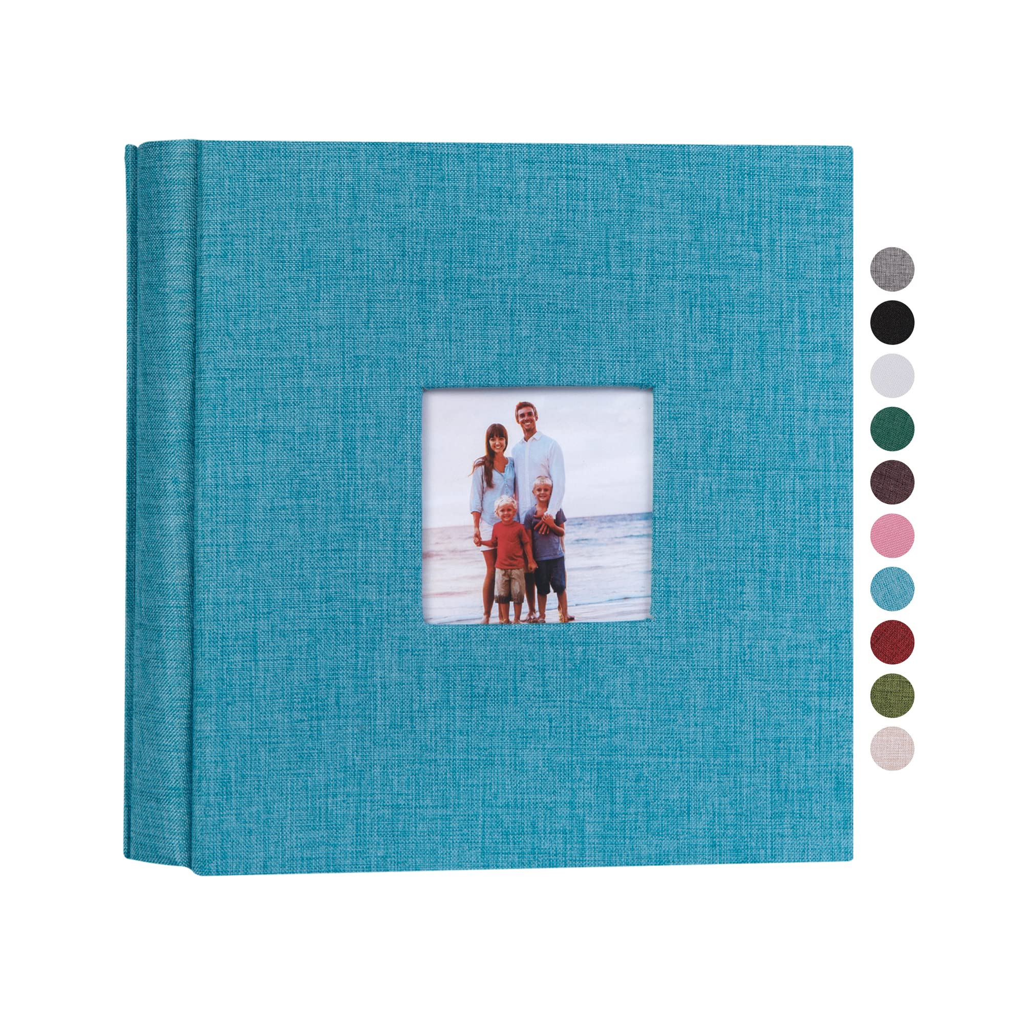 Mublalbum Small Photo Album 4x6 200 Photos Linen Cover Picture Book with Horizontal Pockets for Wedding Family Anniversary and Baby (Blue)