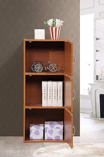 Miniatura 7 de Aparador de tres puertas, de la marca Hodedah Import, Cereza, Cereza