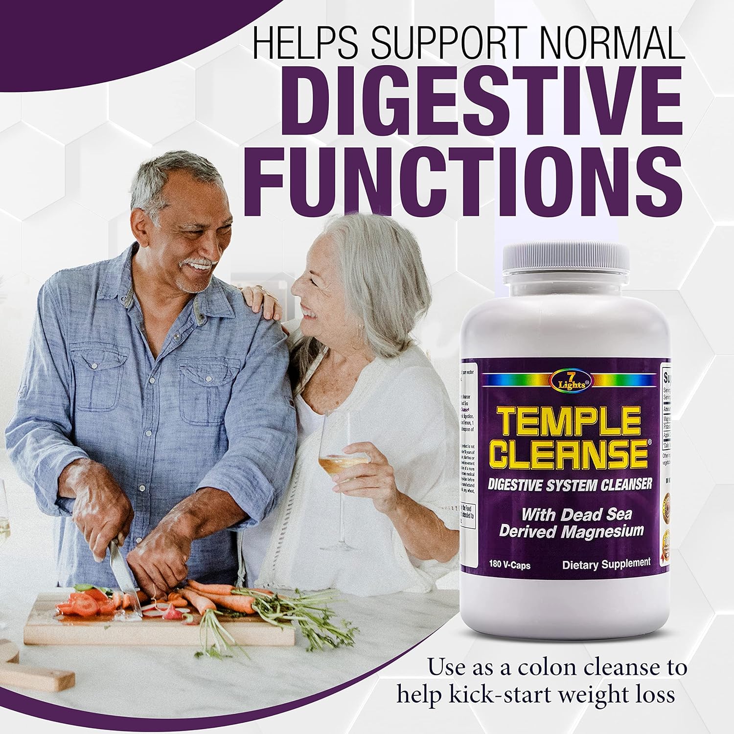 Temple Cleanse 120 Count |3-Pack |360 Capsules Total, Oxygen & Dead Sea Magnesium Colon Cleanse Detox, Fast-Acting Constipation Relief, No Gas/Bloating, Vegan Gluten-Free Digestive Cleanse, Gentle